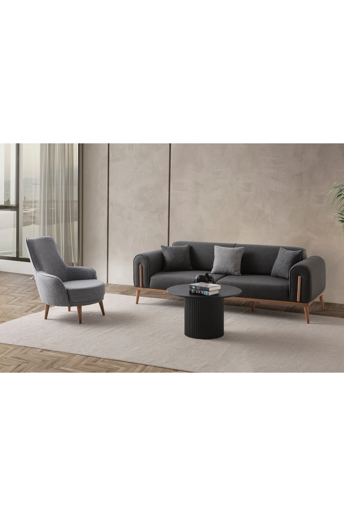 Riva 3+1 Koltuk Takımı Antrasit