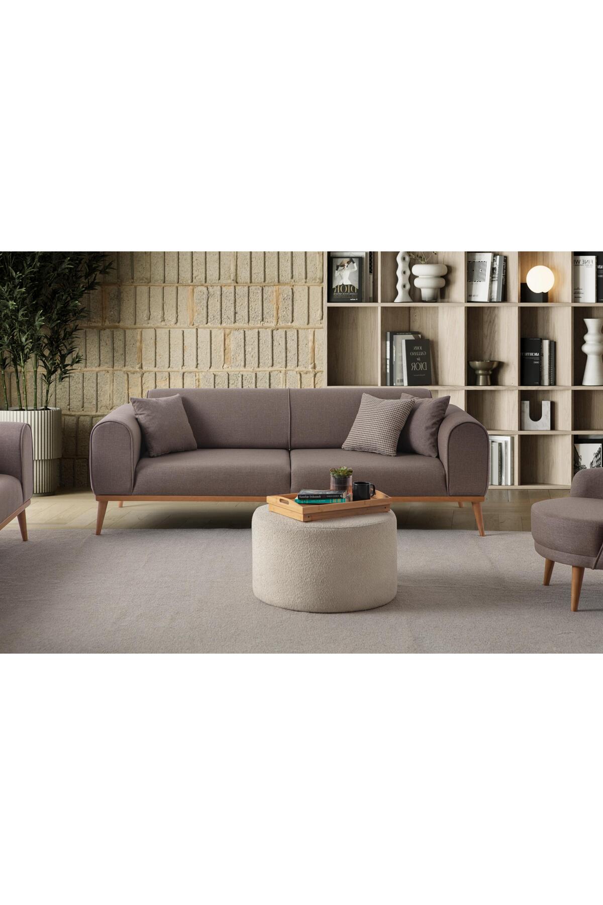 Rebull 3+3+1+1 Koltuk Takımı Kahverengi