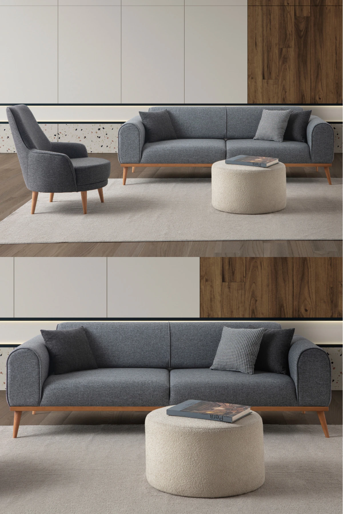 Rebull 3+1 Koltuk Takımı Gri