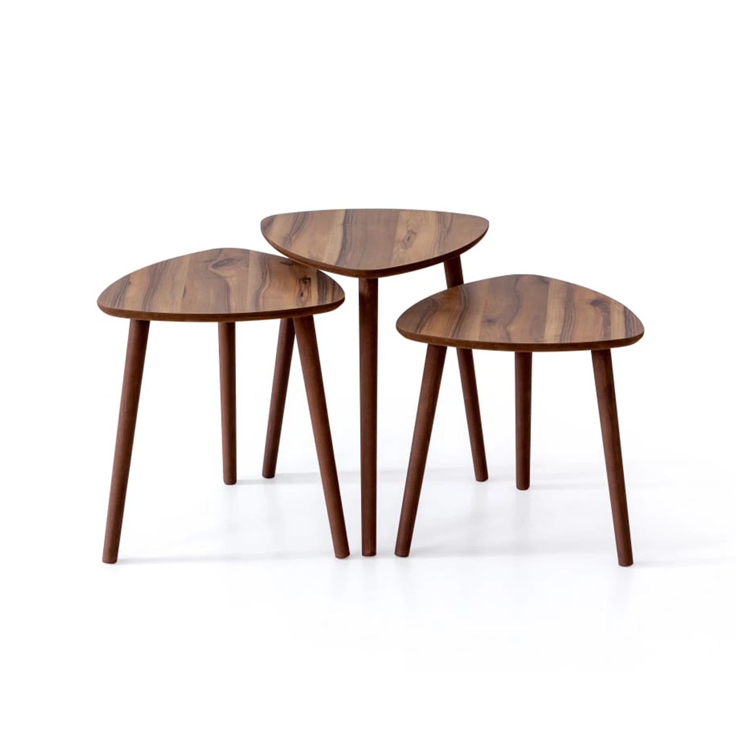 Vera Üçlü Zigon Sehpa Kahverengi