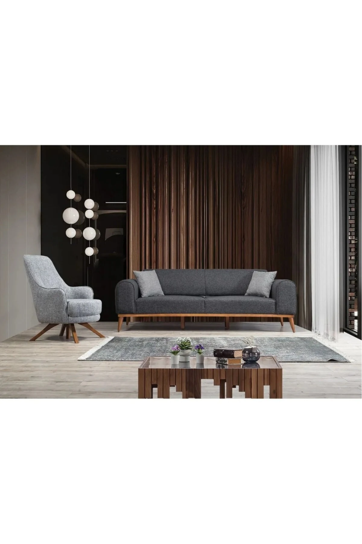 Rupon Üçlü Koltuk Antrasit