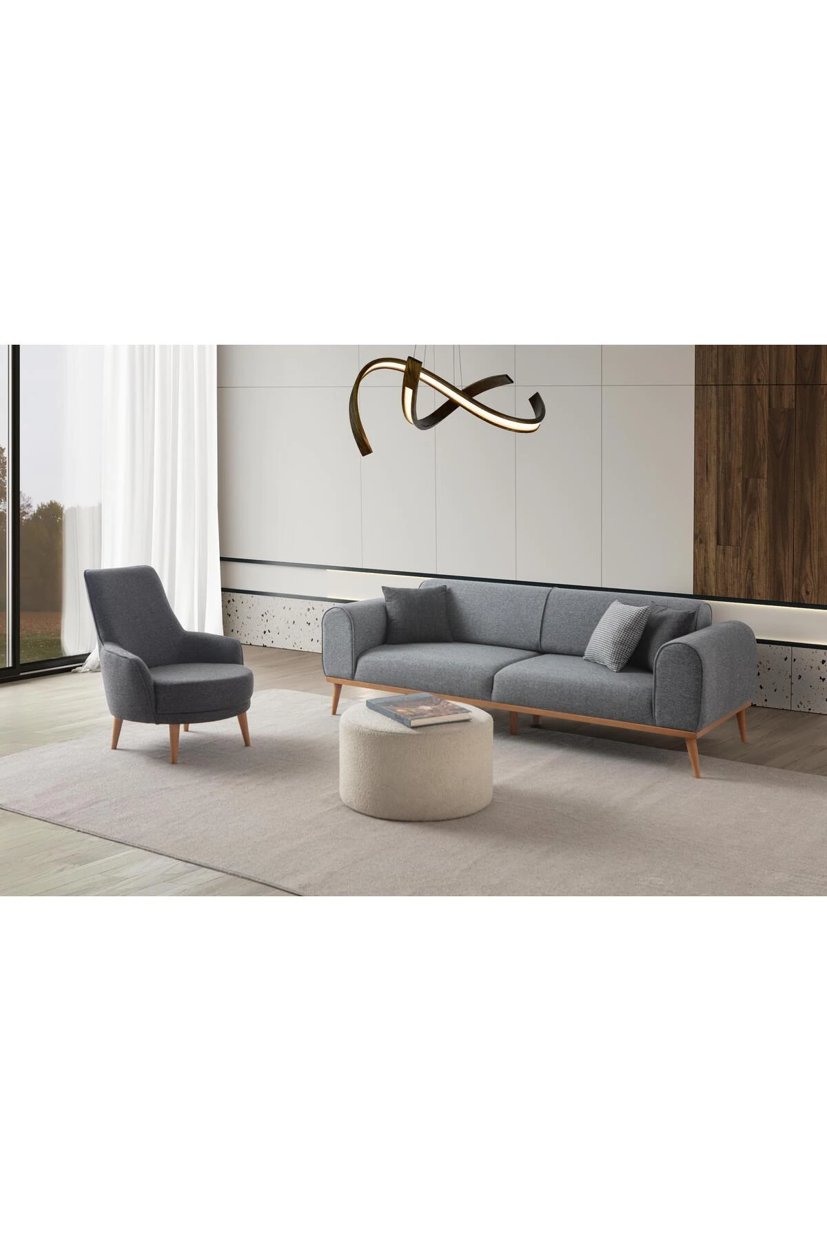 Rebull 3+1 Koltuk Takımı Gri