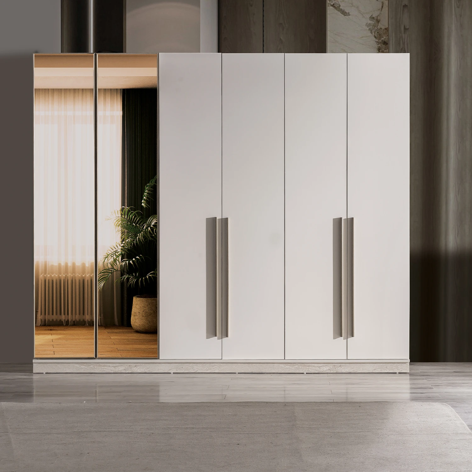 Sedef 6 Kapaklı Aynalı Gardırop