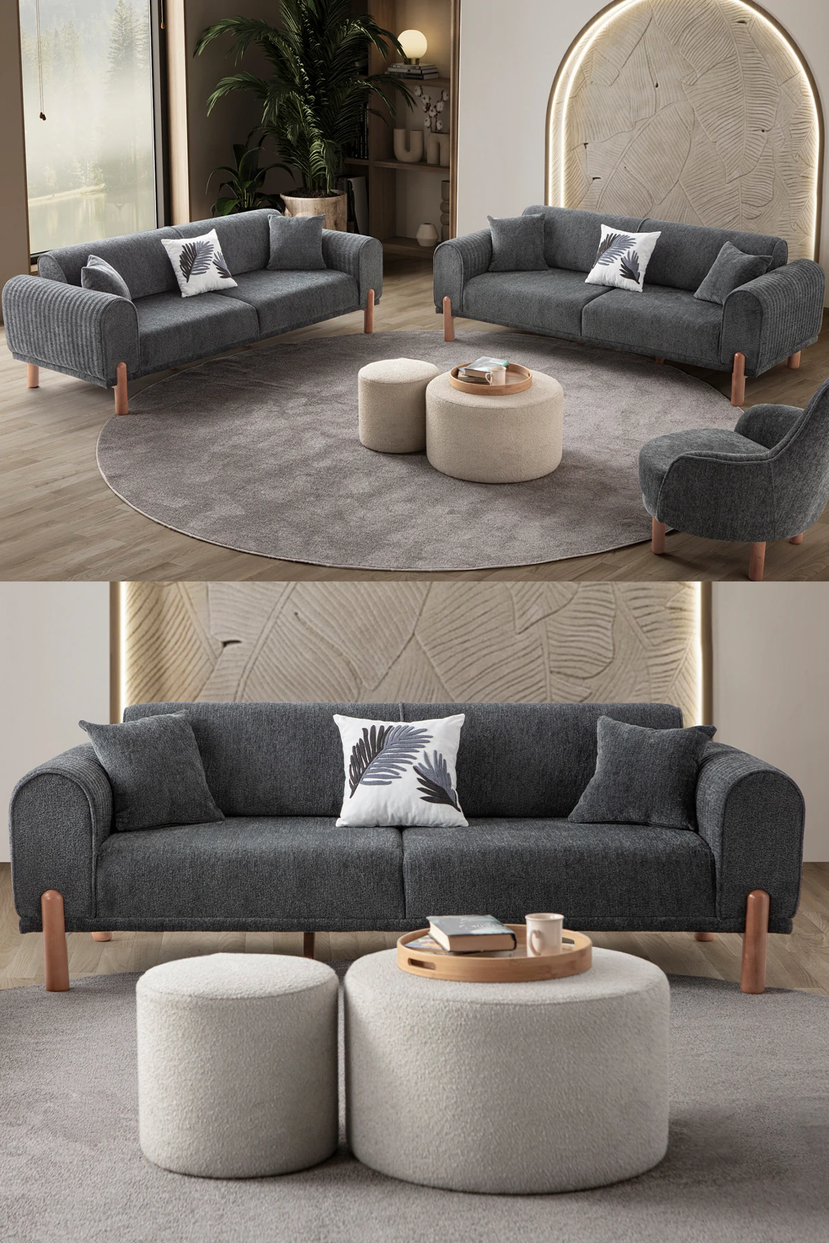 Armoni 3+3 Koltuk Takımı Antrasit