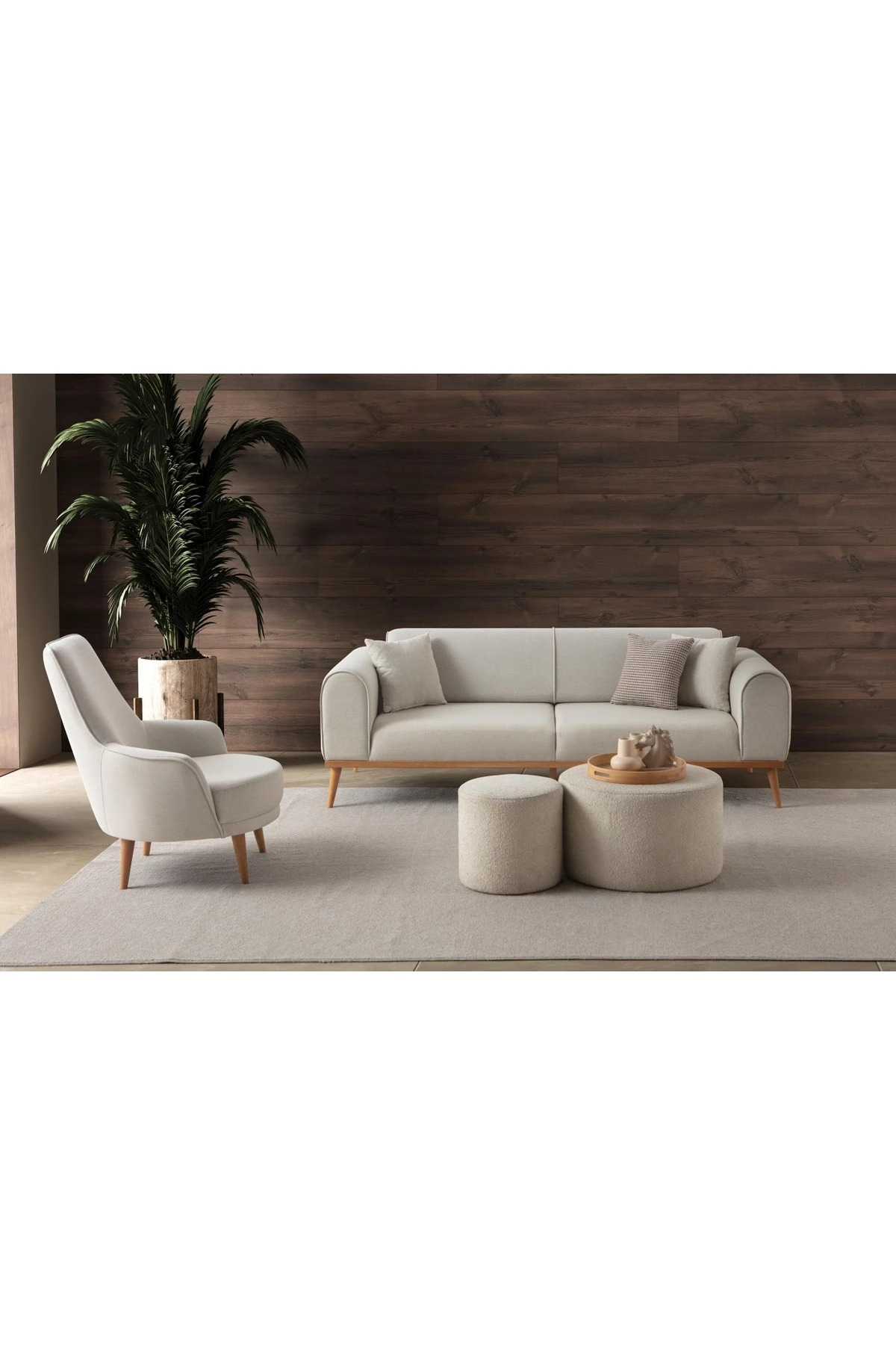 Rebul 3+3+1 Koltuk Takımı Bej