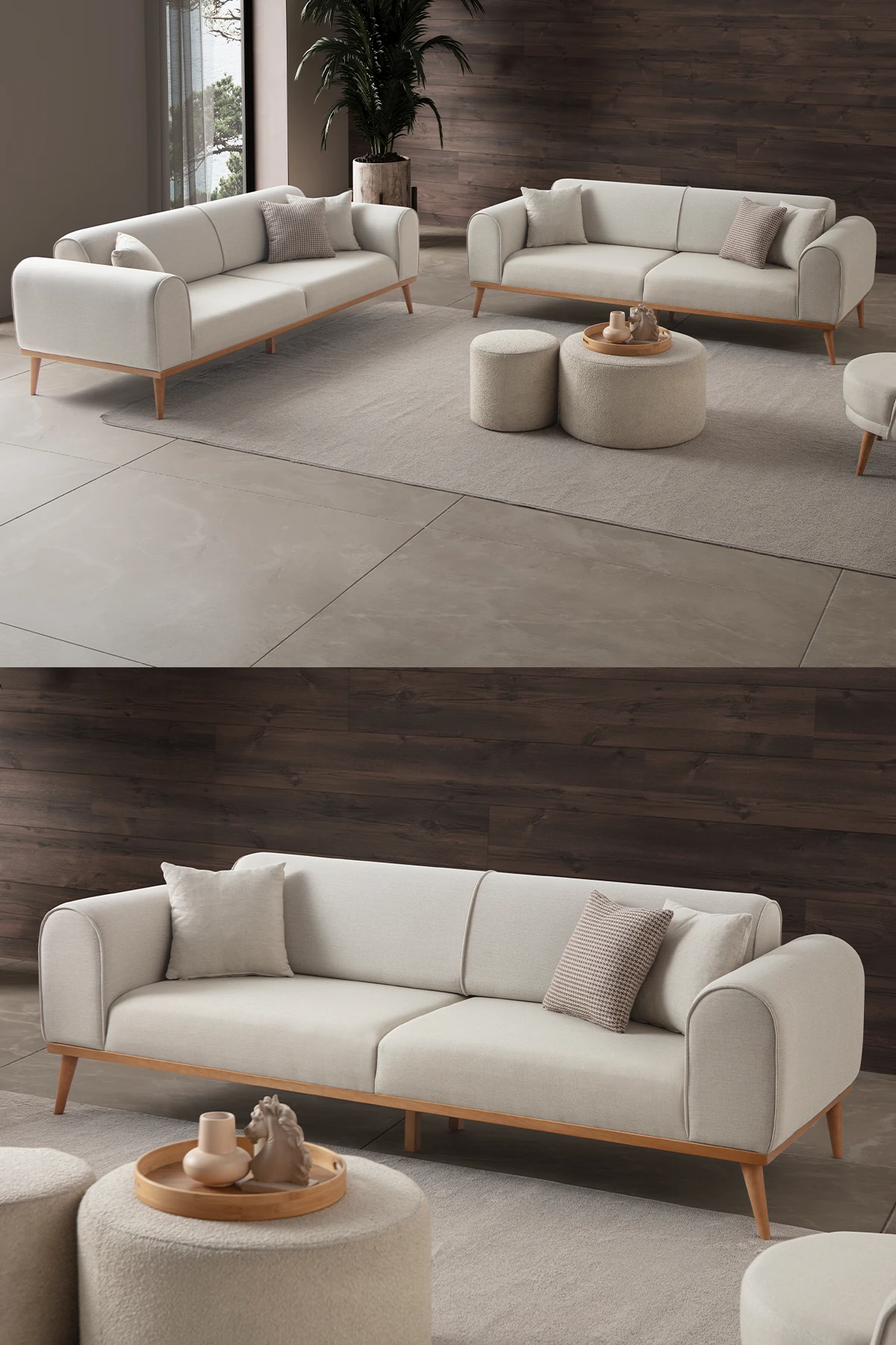 Rebull 3+3 Koltuk Takımı Krem