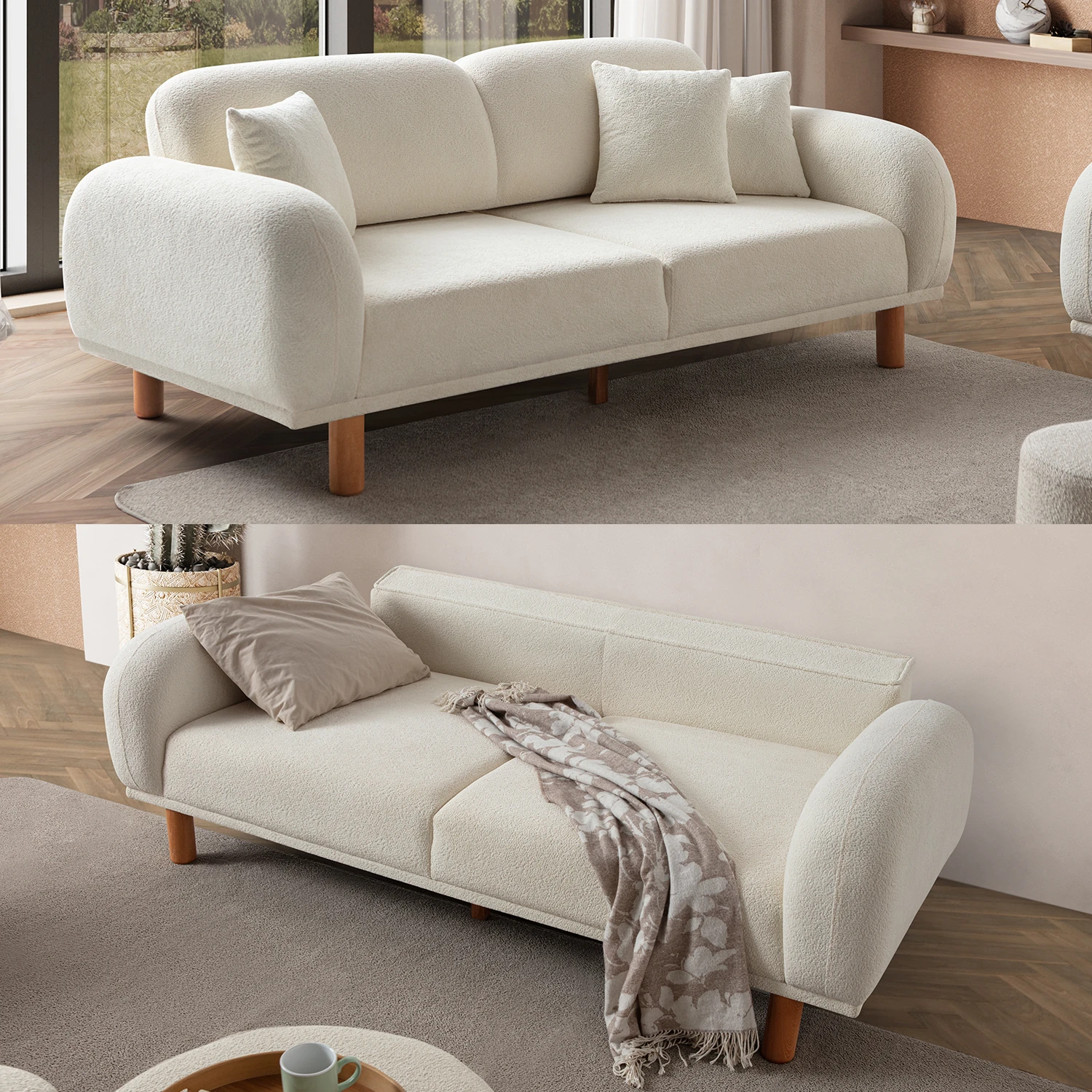 Regnum Üçlü Koltuk Krem