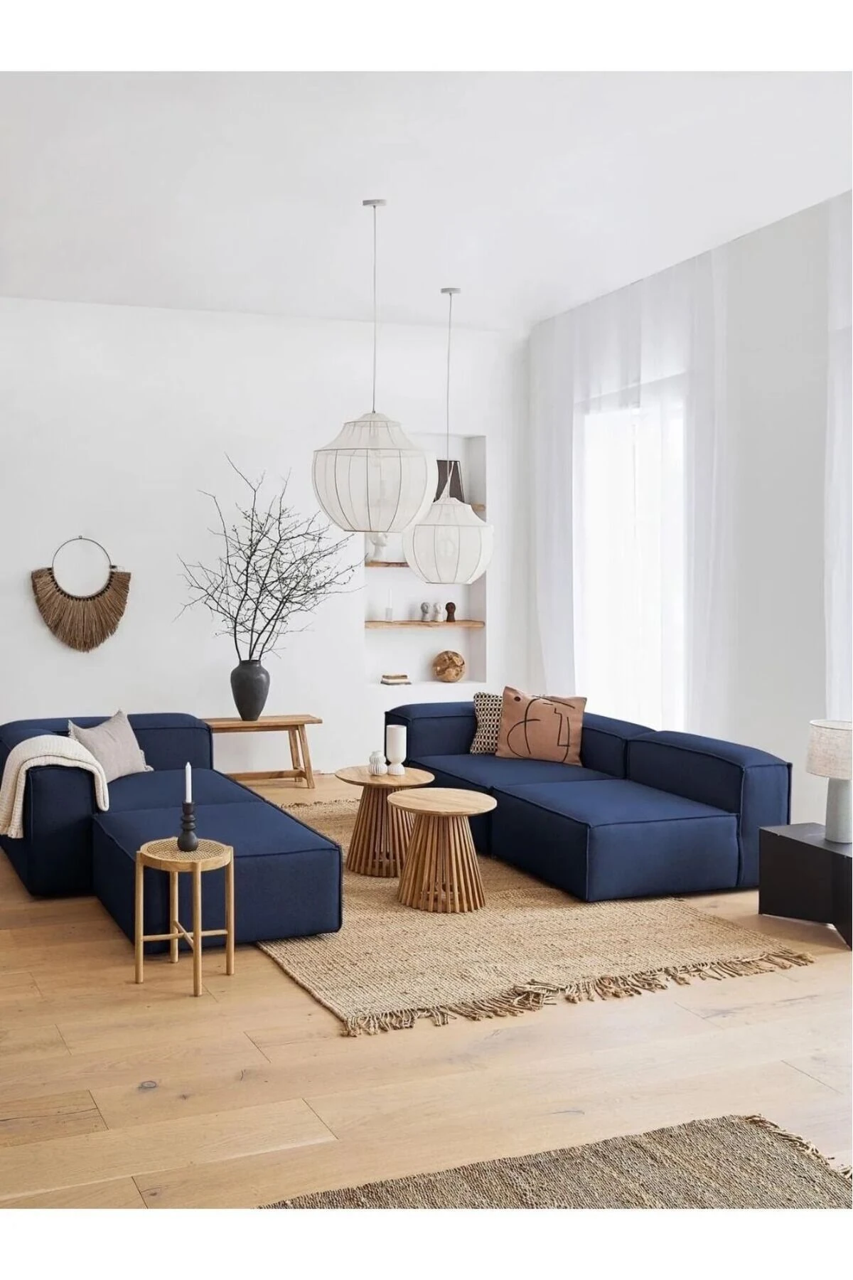 Mira Relax 4 Modül Köşe Koltuk Keten Lacivert