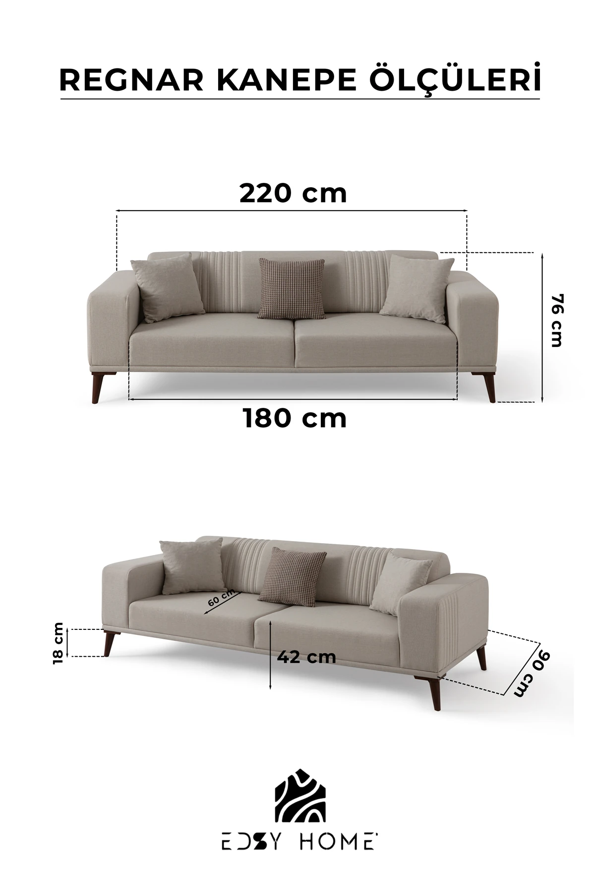 Regnar 3+3 Koltuk Takımı Sütlü Kahve