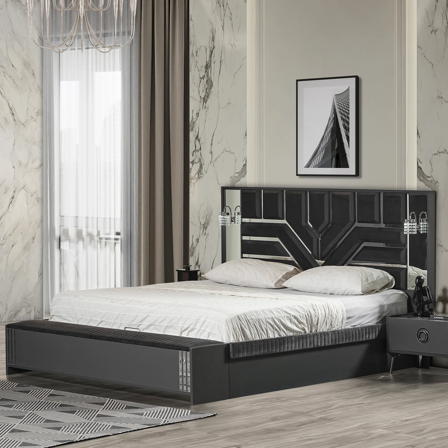 Roma Benchli Bazalı Karyola