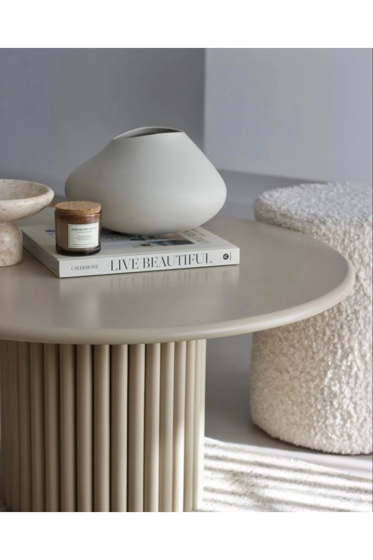 Bella Tasarım Yuvarlak Karamel Sehpa