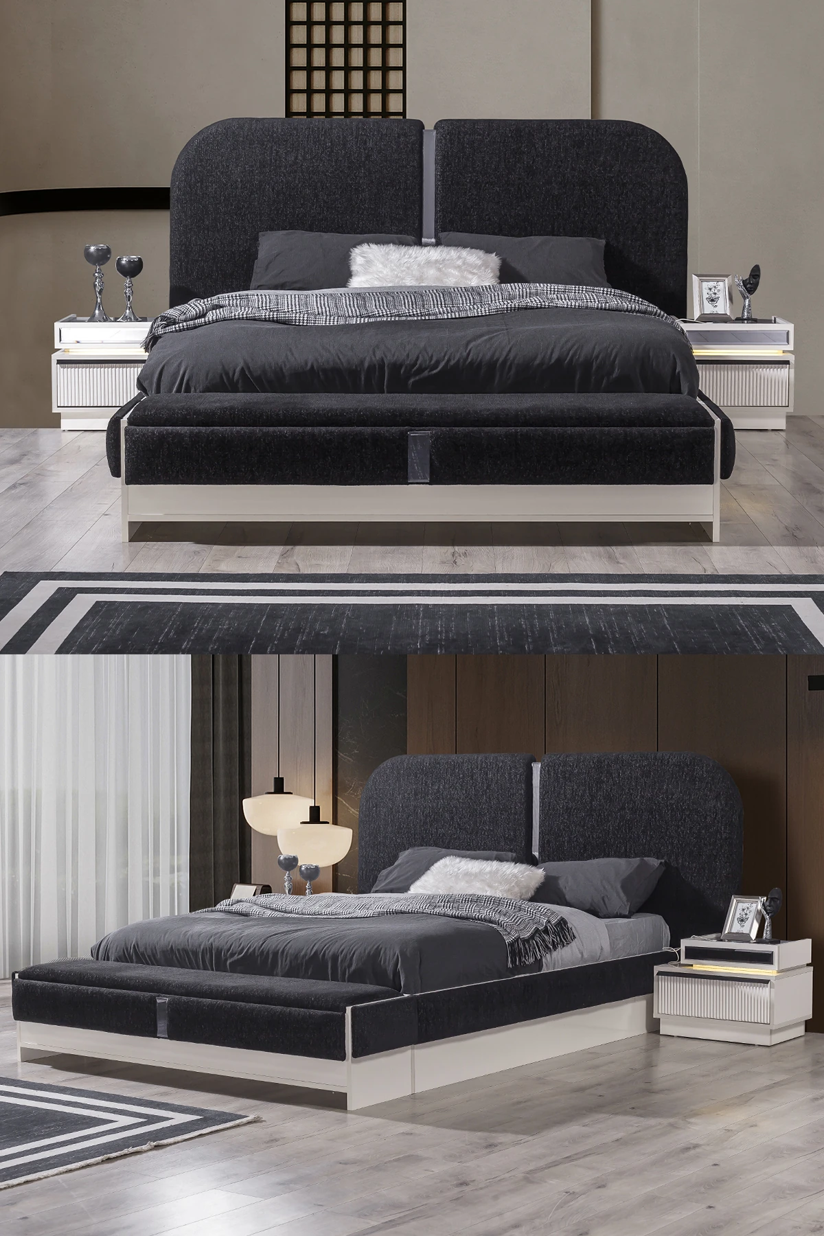 Diamond Bazalı Benchli Karyola