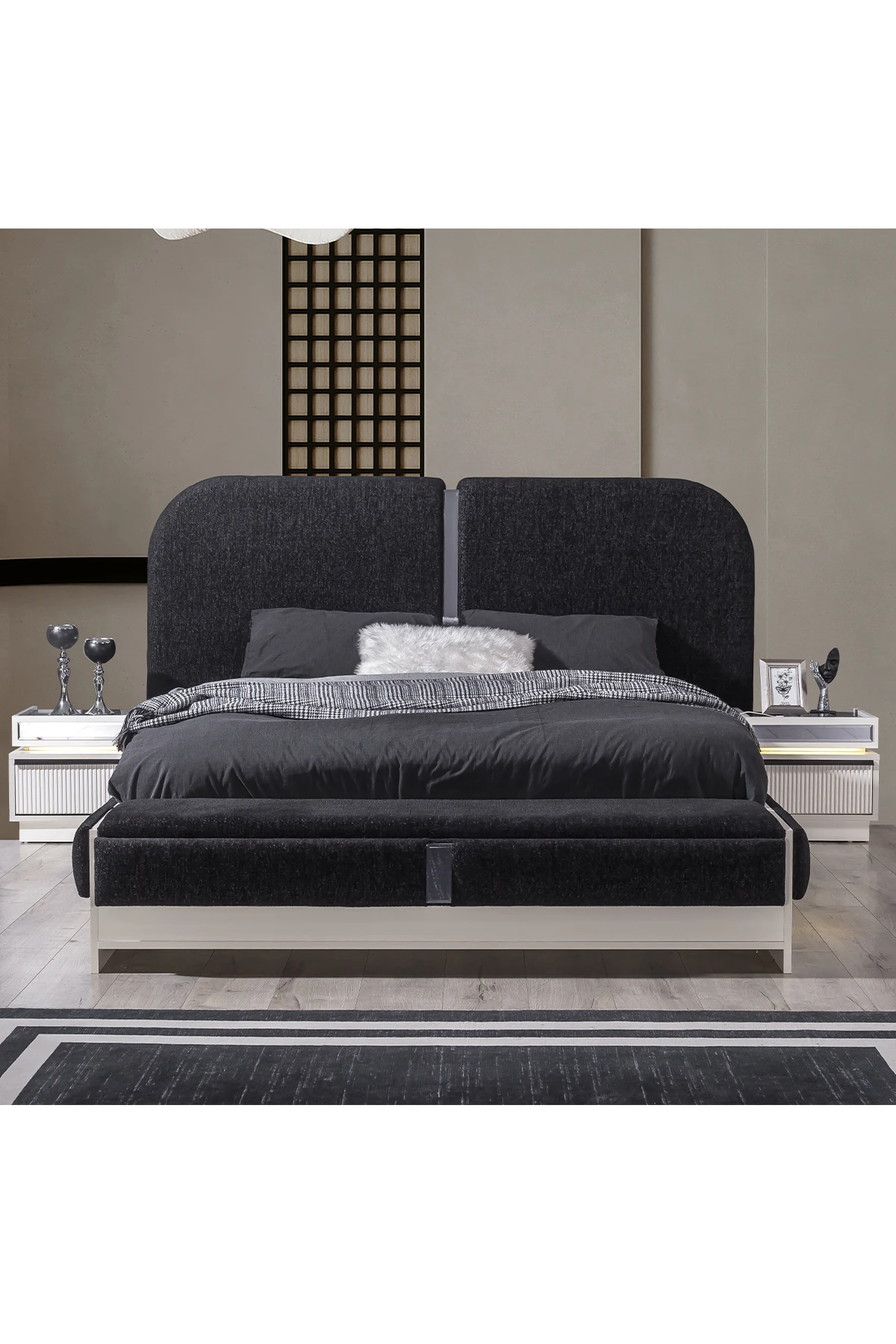 Diamond Bazalı Benchli Karyola