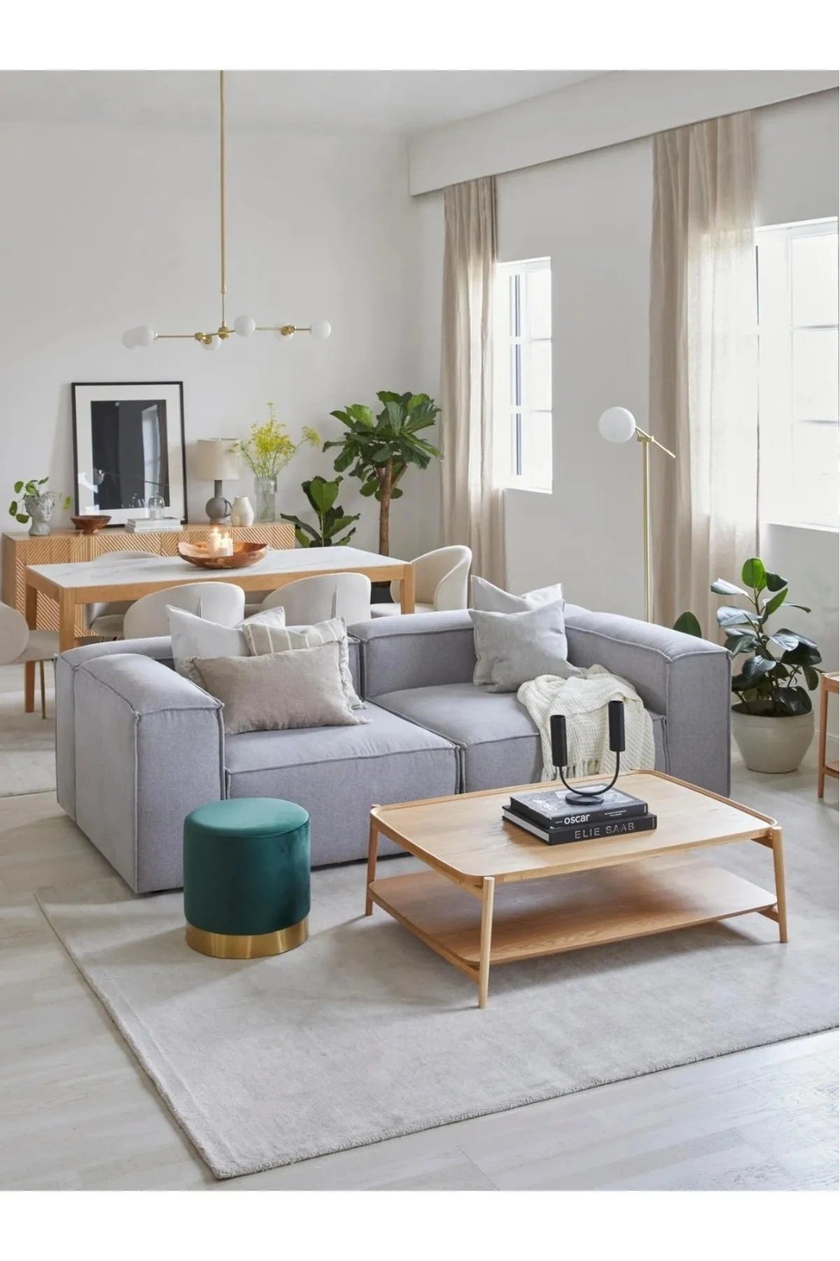 Mira 2 Modüler İkili Koltuk Keten Gri