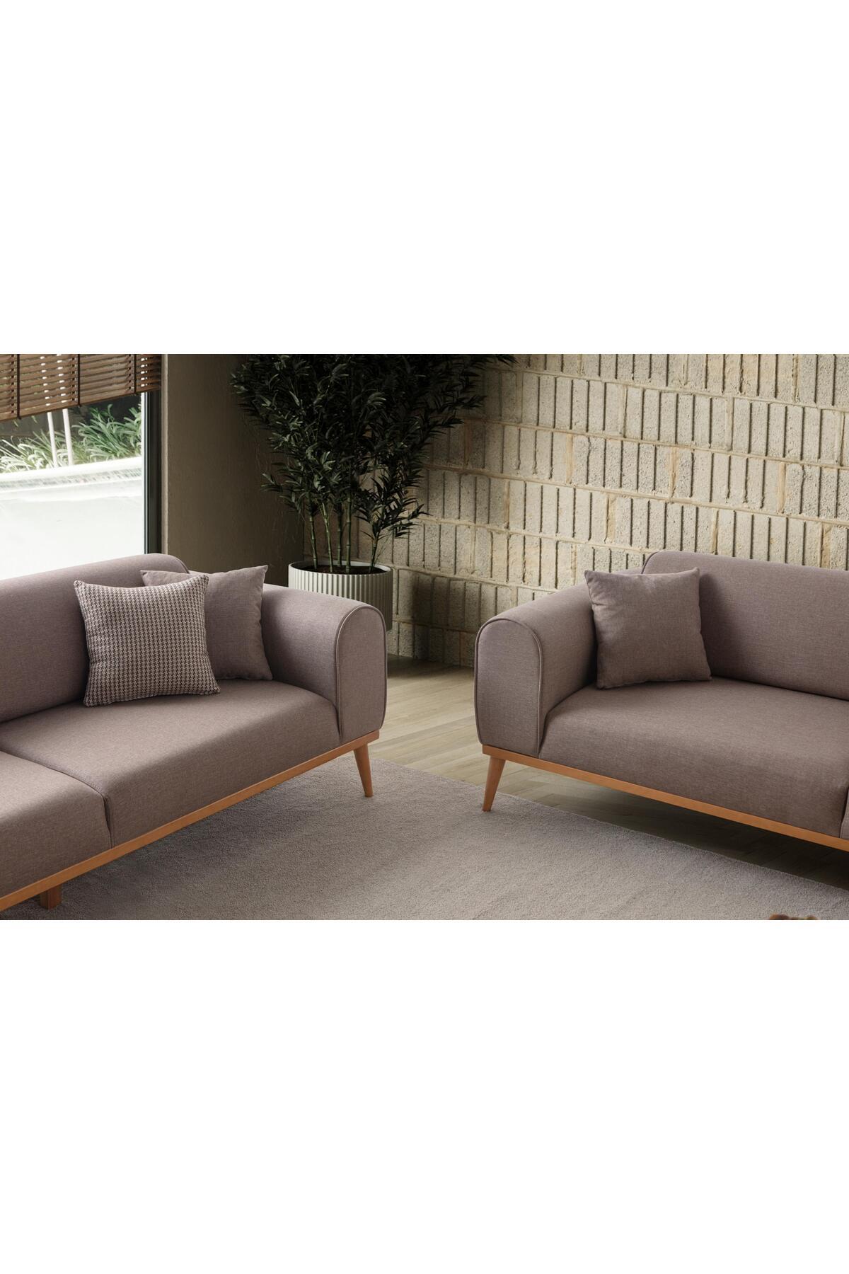 Rebull 3+1 Koltuk Takımı Kahverengi