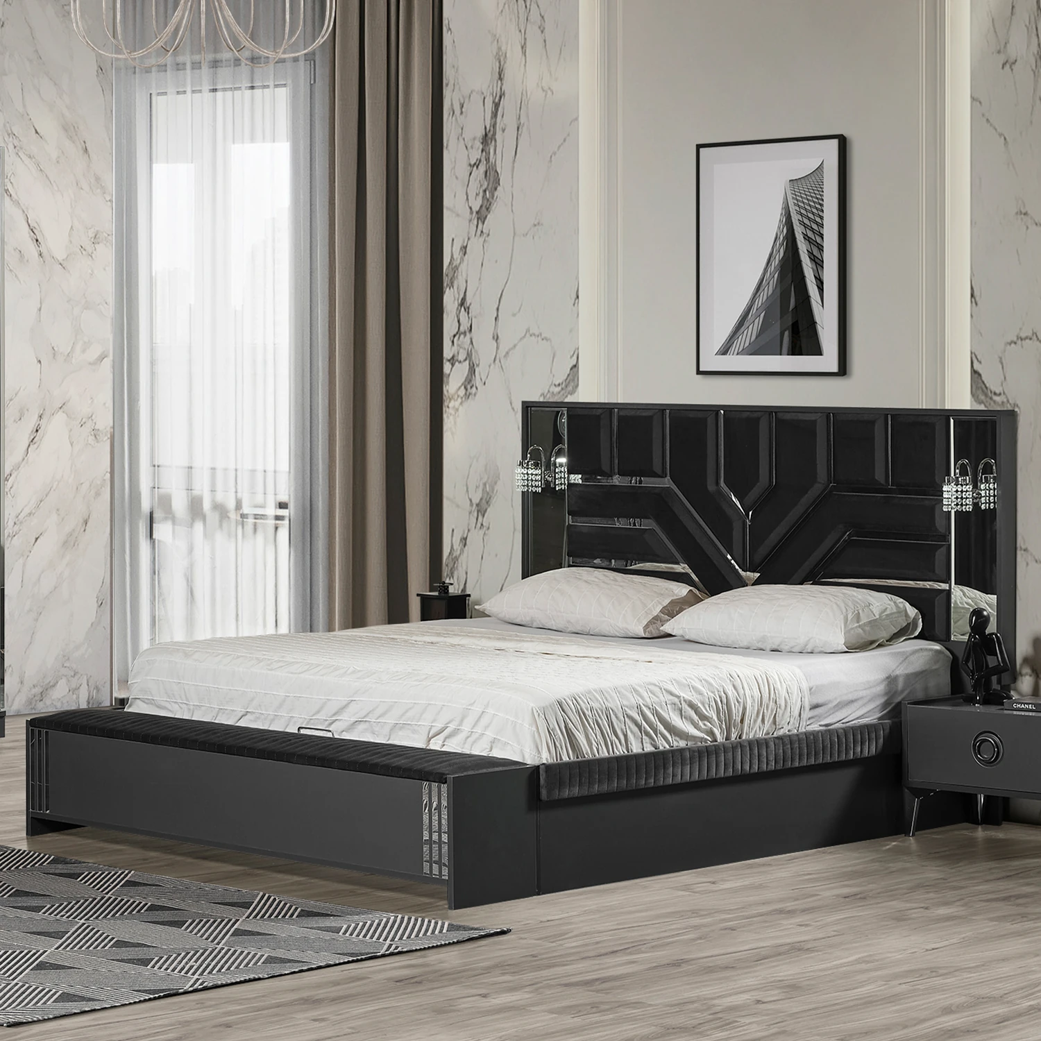 Roma Benchli Bazalı Karyola