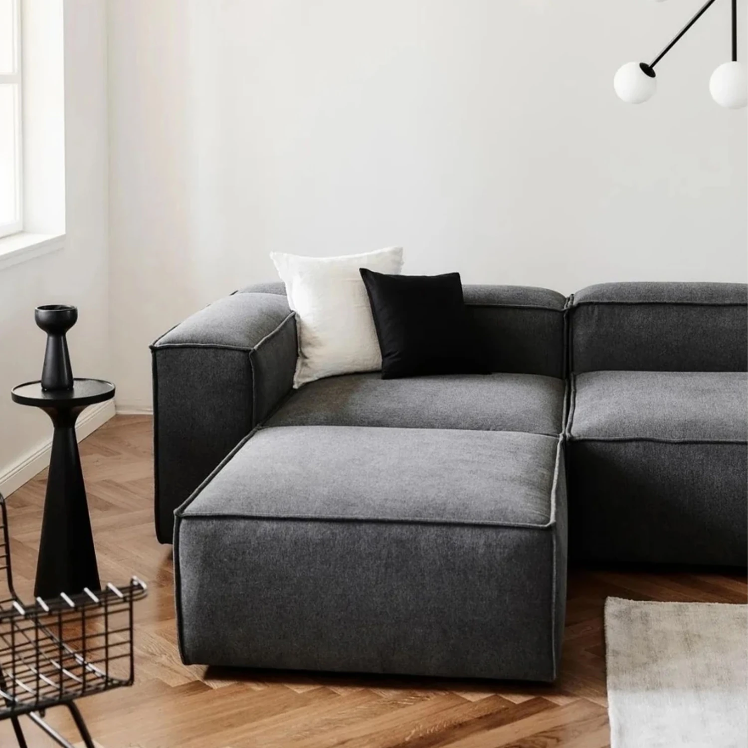 Mira Relax 4 Modül Köşe Koltuk Keten Antrasit - Edsyhome