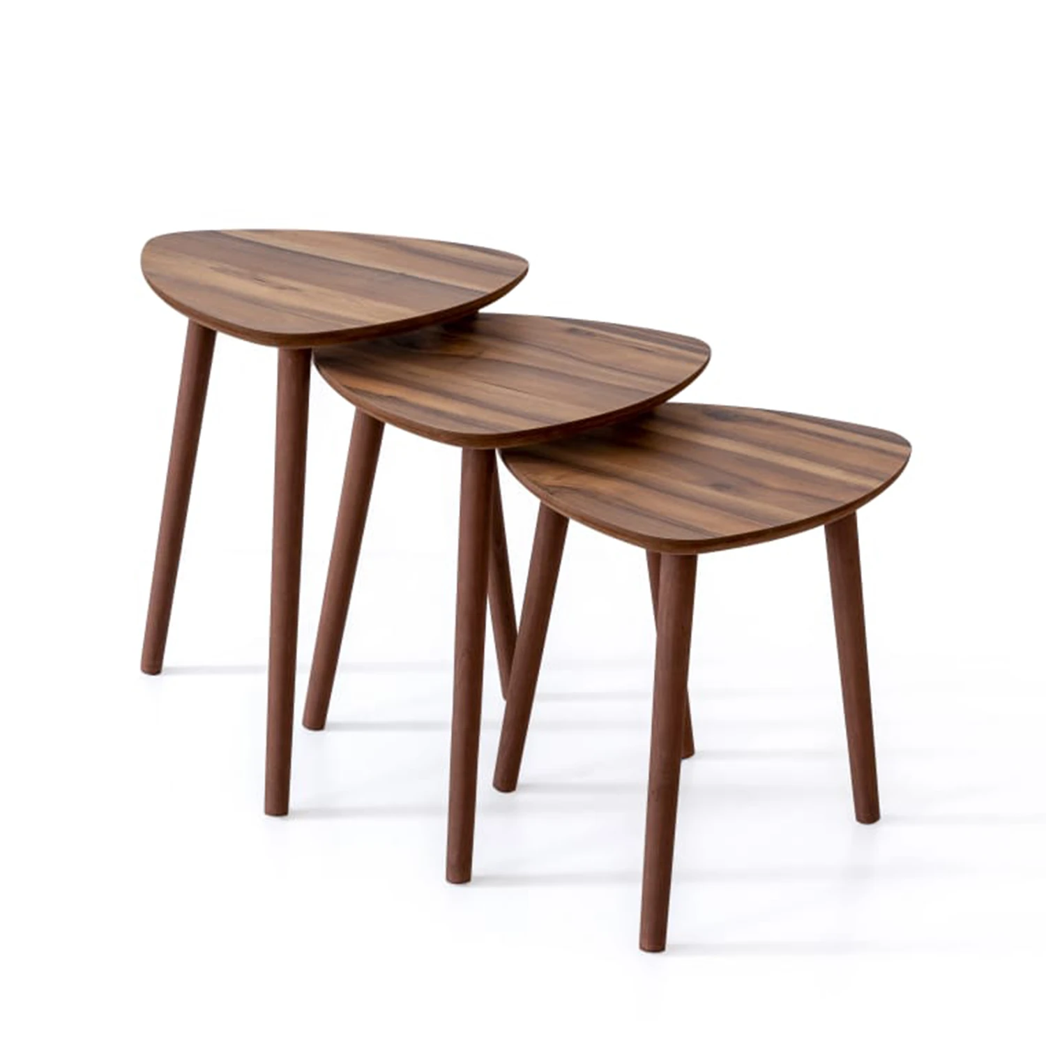 Vera Üçlü Zigon Sehpa Kahverengi