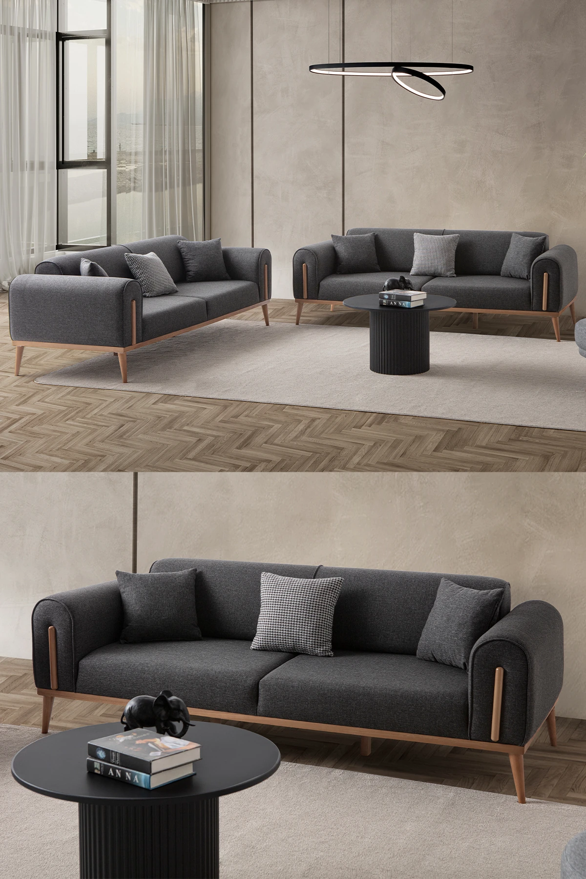 Riva 3+3 Koltuk Takımı Antrasit