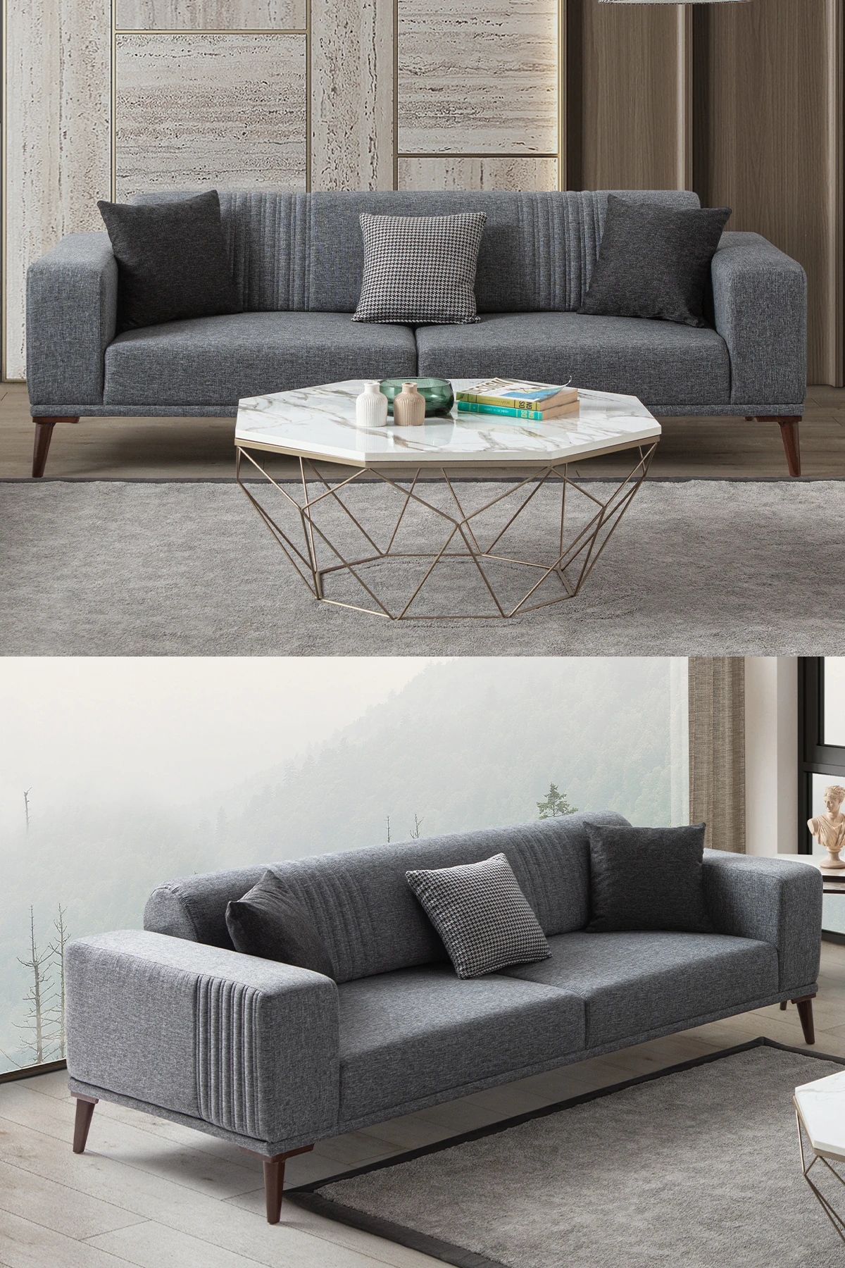 Regnar 3+3 Koltuk Takımı Gri