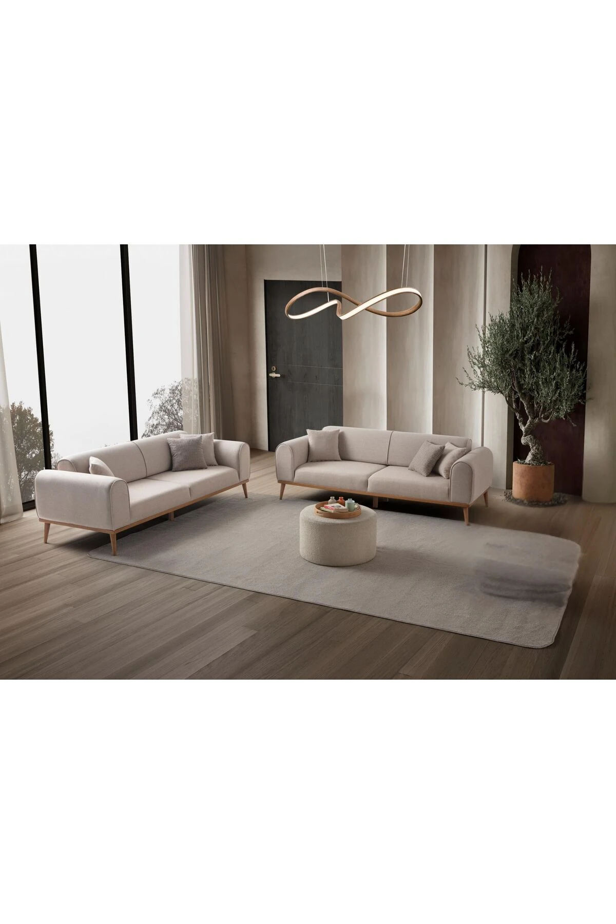 Rebull 3+3 Koltuk Takımı Sütlü Kahve