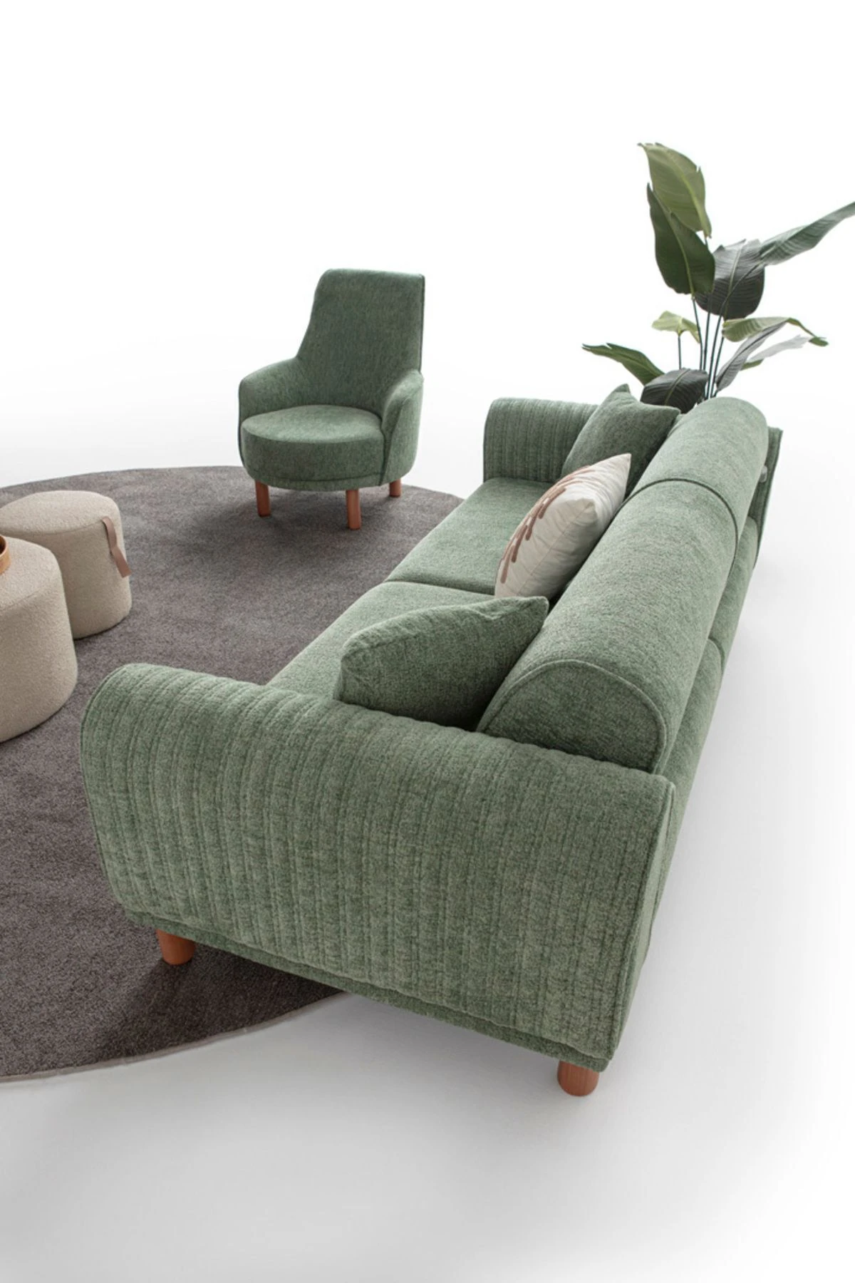 Armoni Üçlü Koltuk Yeşil