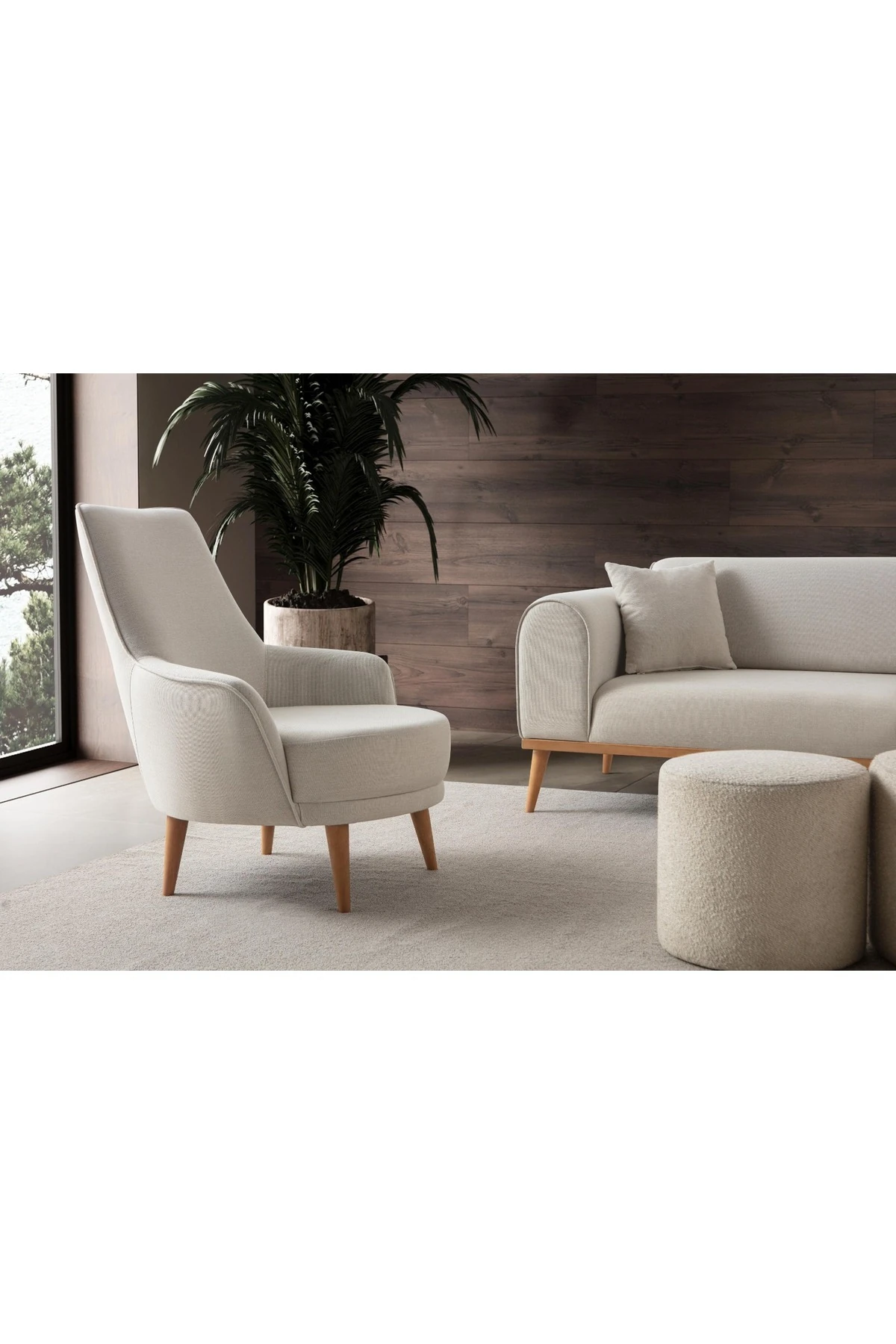 Rebull 3+3+1+1 Koltuk Takımı Bej