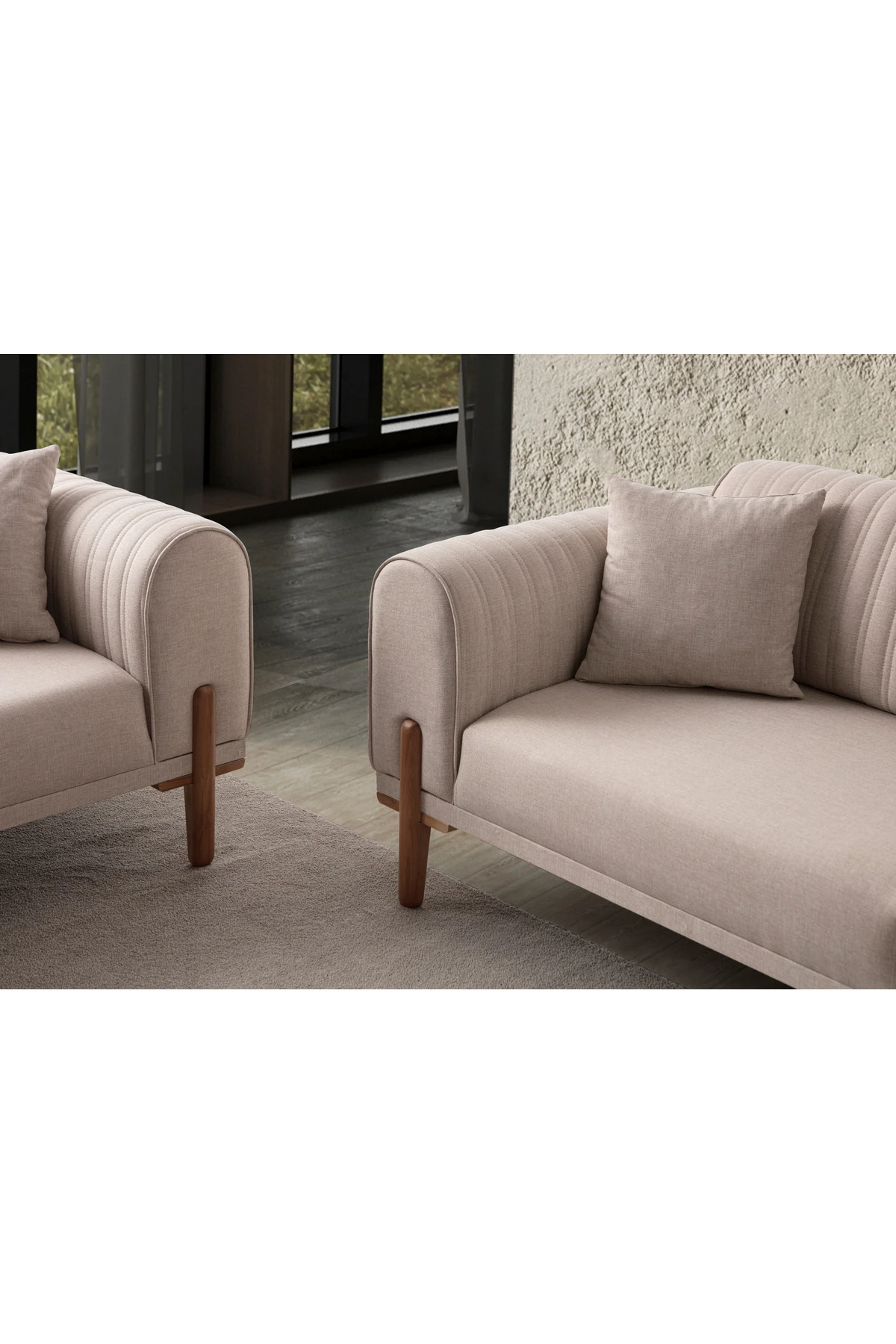 Galata 3+3+1+1 Koltuk Takımı Sütlü Kahve