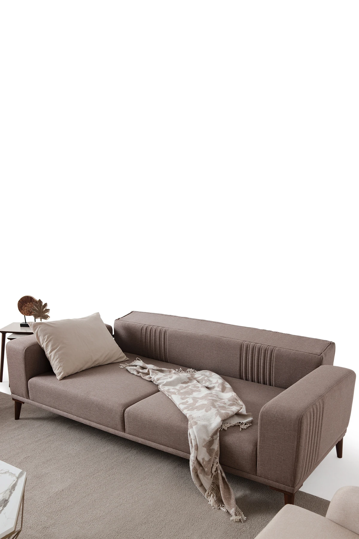 Regnar 3+1 Koltuk Takımı Kahverengi + Sütlü Kahve