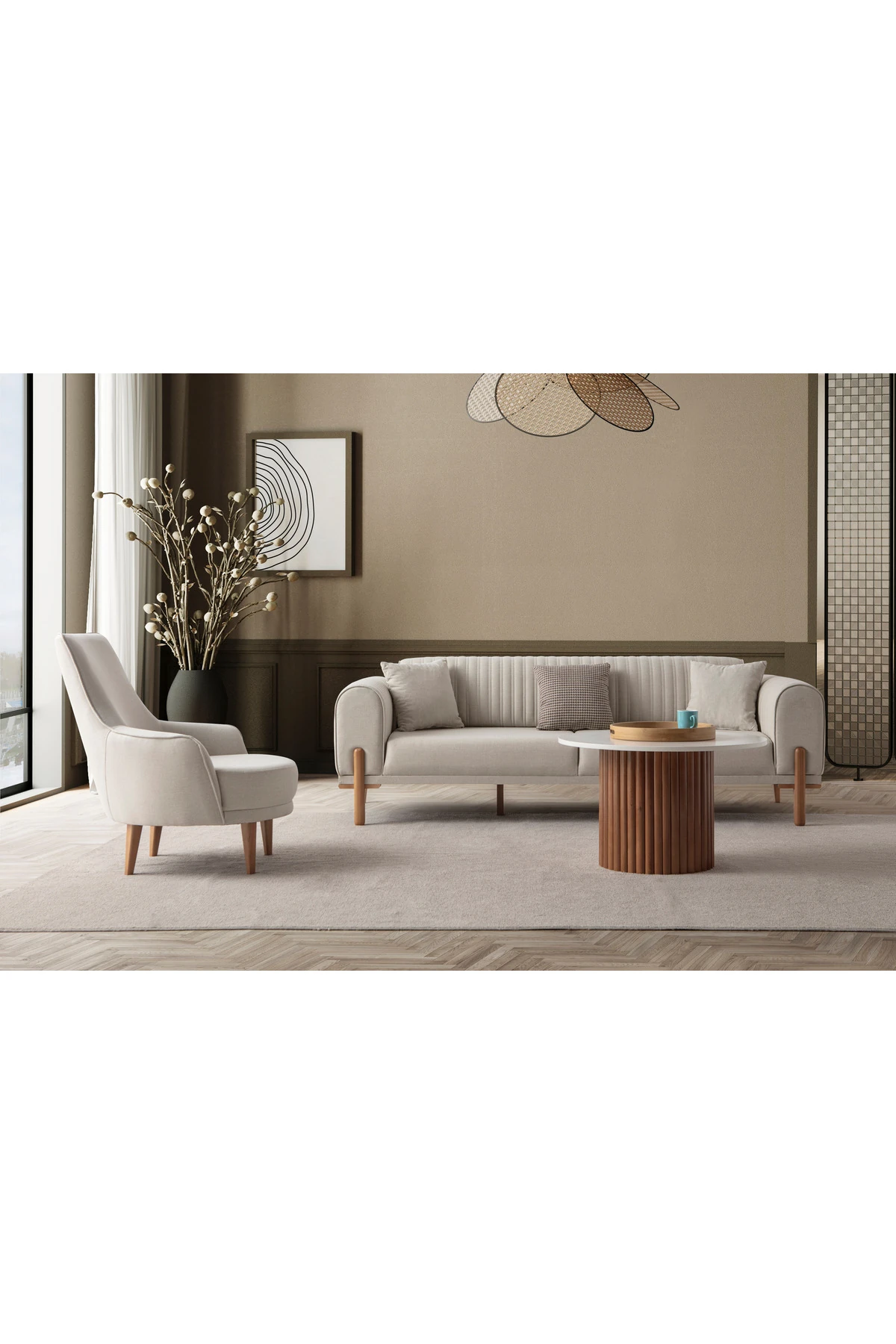 Galata 3+3+1 Koltuk Takımı Krem