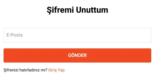 Şifremi unuttum