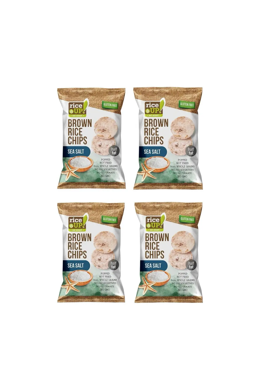 Rıce Up Brown Rice Chips Sea Salt 60gr*4 Adet