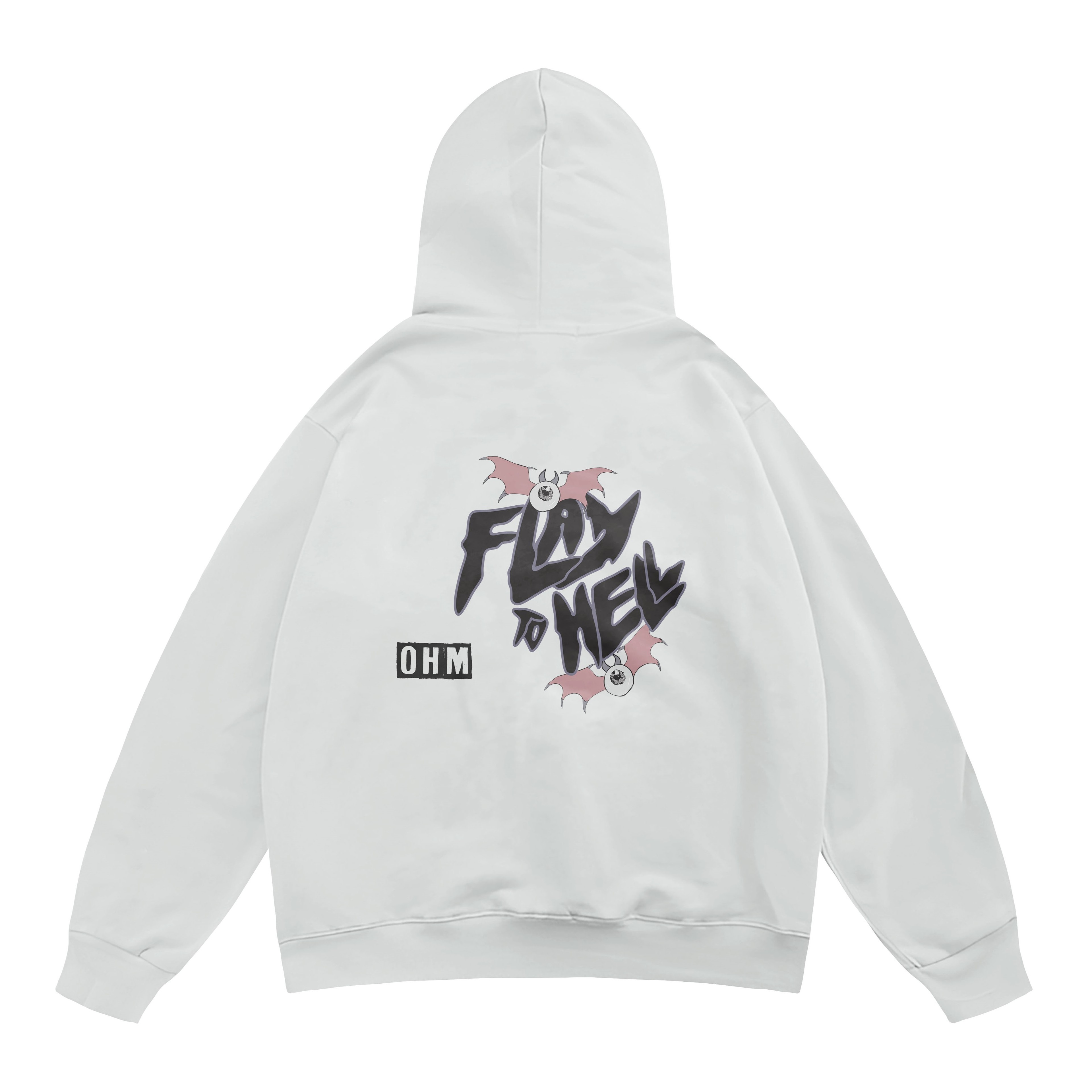 Unisex Flay To Hell Ön Arka Baskılı Kapşonlu Sweatshirt Hoodie