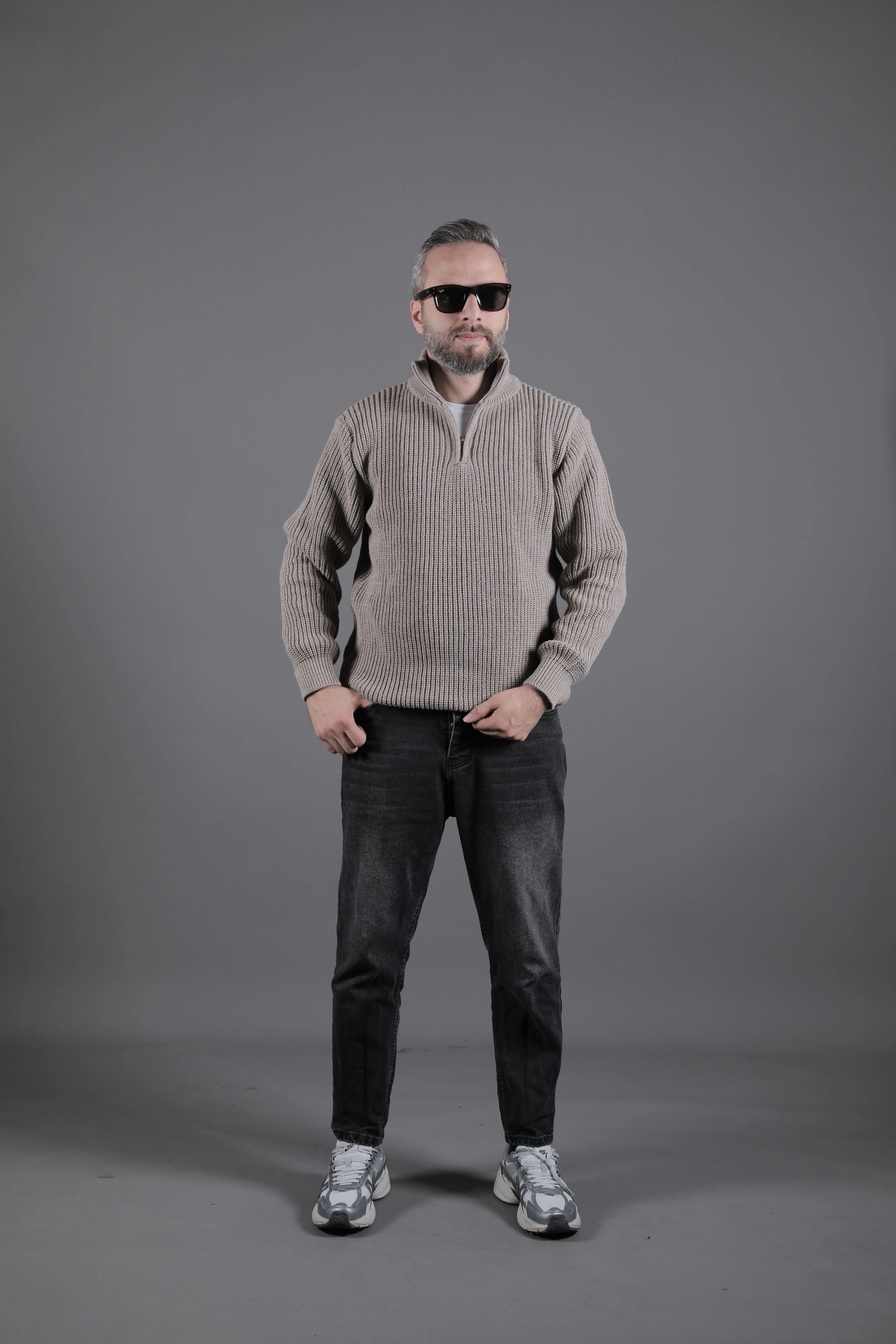 Yarım Fermuarlı Kalın Erkek Kazak