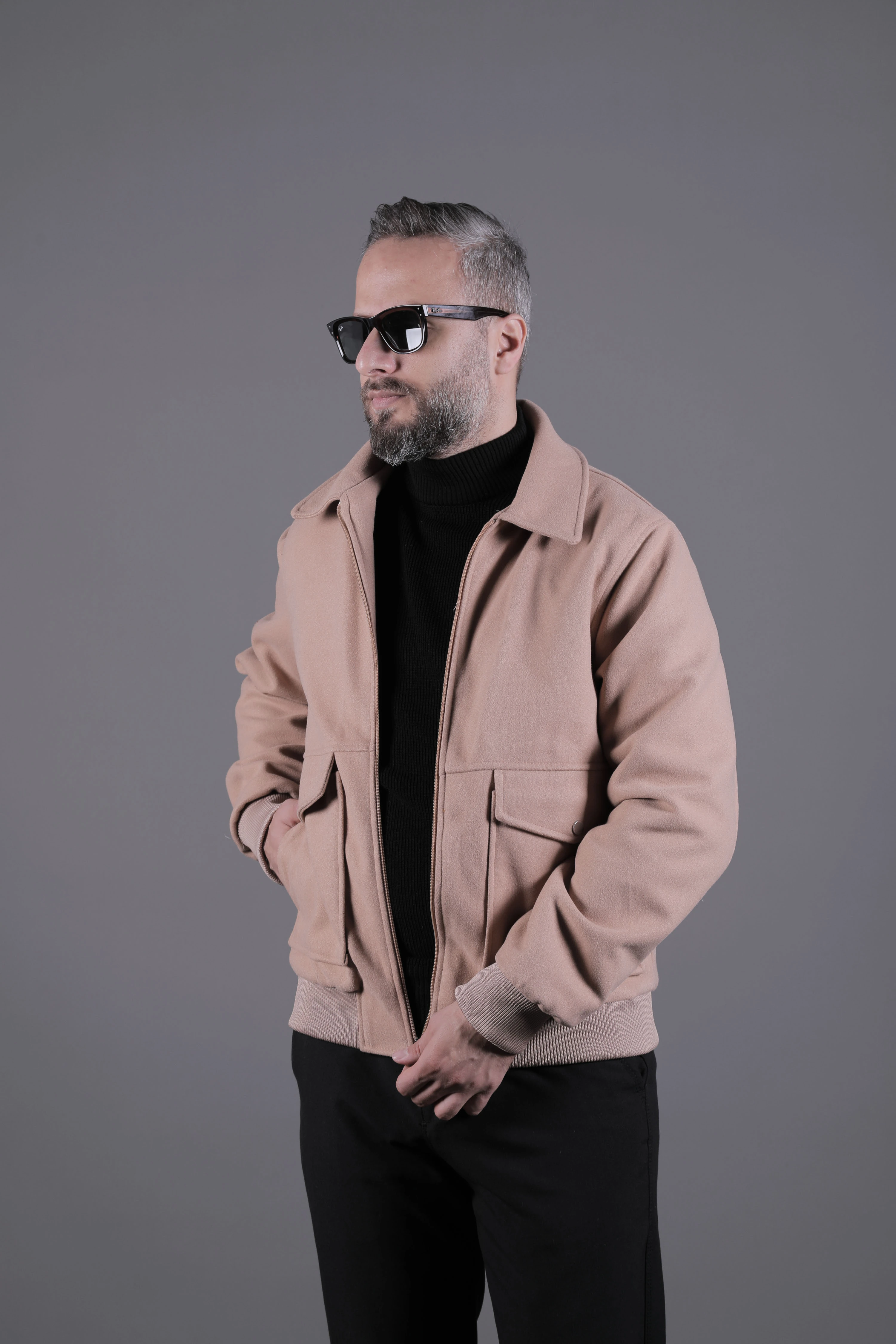 Torba Cepli Ribanalı Erkek Kaşe Kaban Mont - Camel