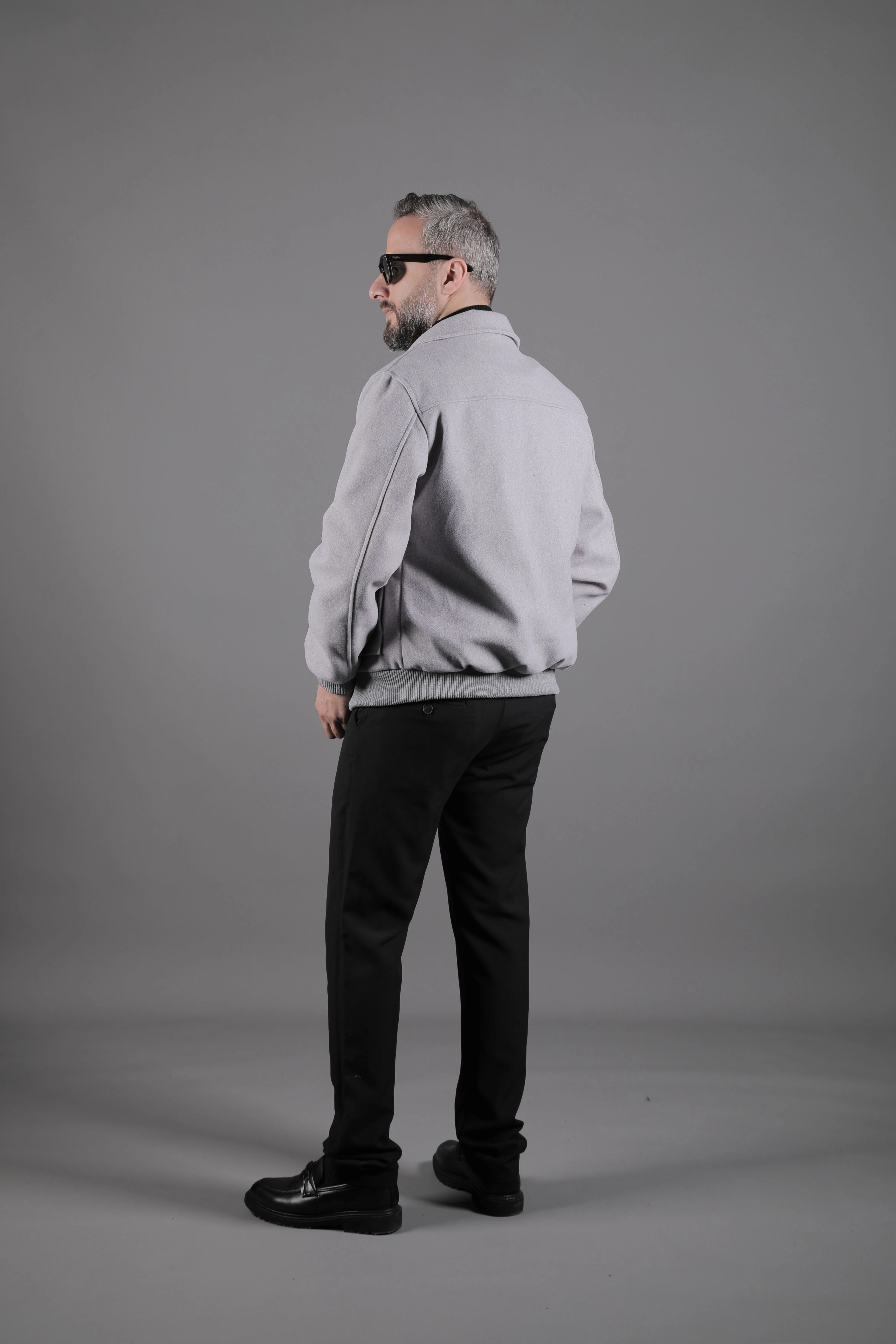 Torba Cepli Ribanalı Erkek Kaşe Kaban Mont - Gri