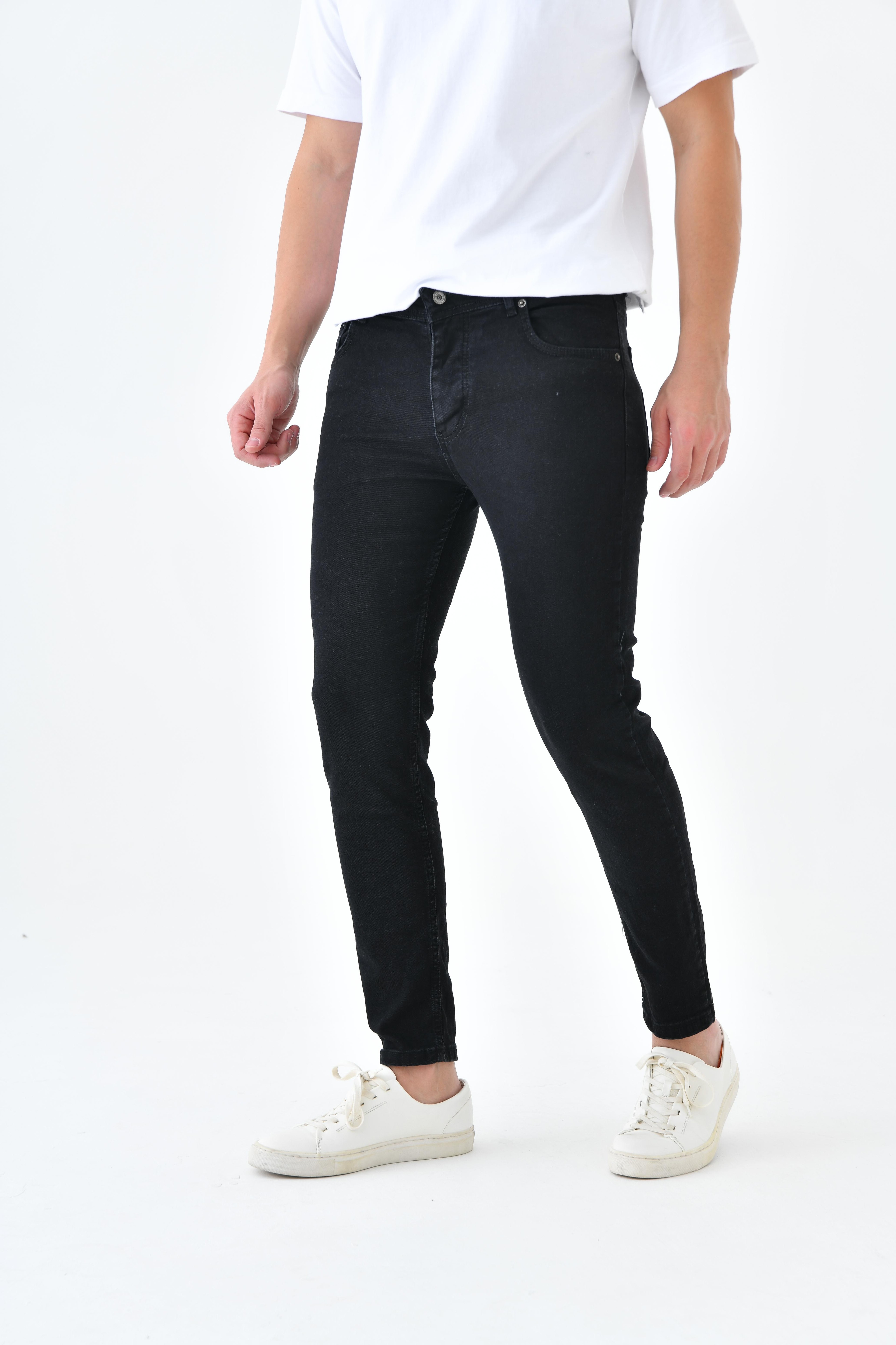 Slim Fit Erkek Likralı Kot Pantolon Jeans - Siyah