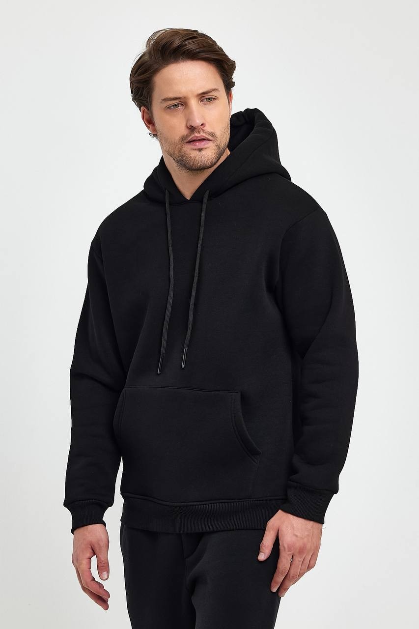 İçi Polarlı Kapşonlu Erkek Sweatshirt Hoodie