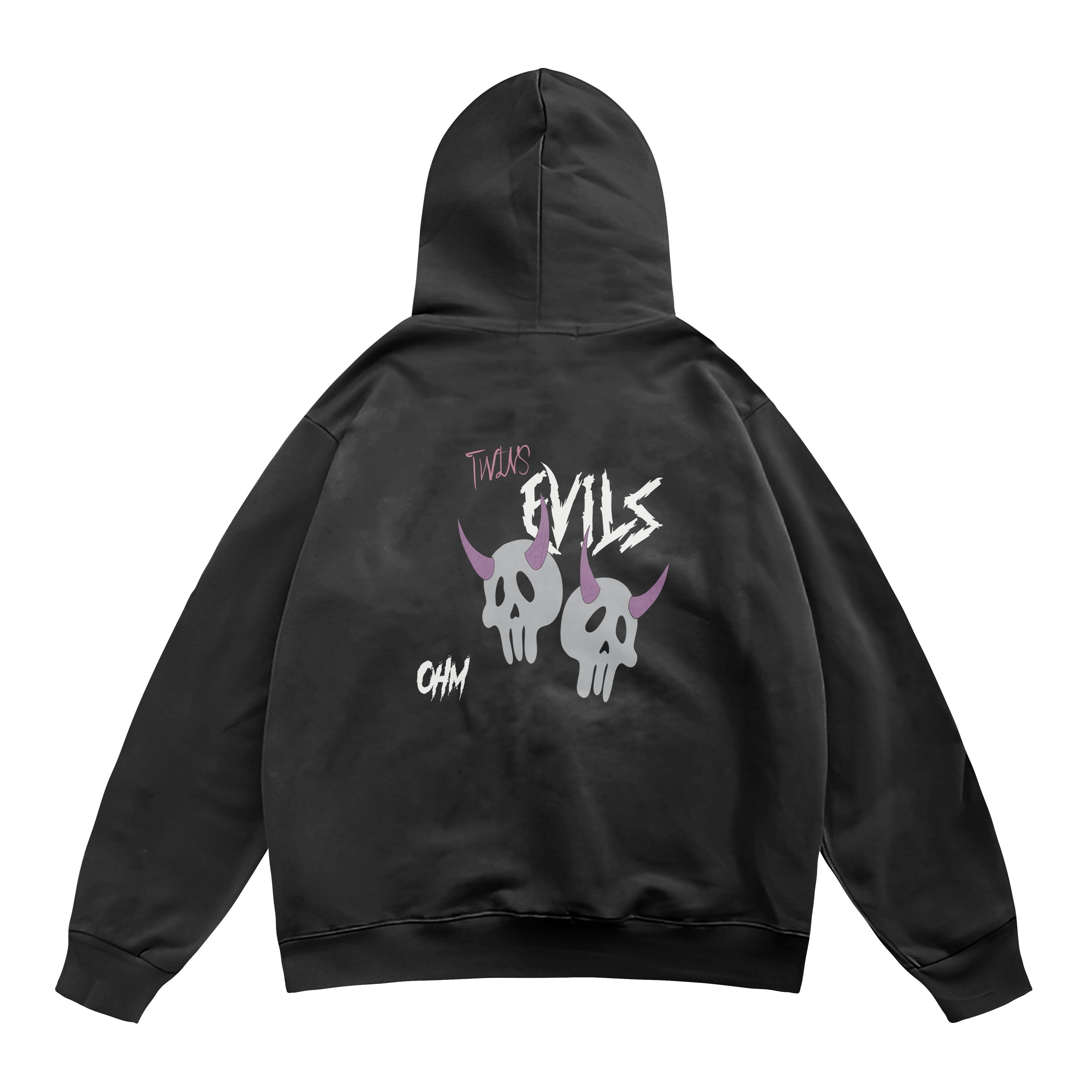 Unisex Twins Evils Baskılı Kapşonlu Sweatshirt Hoodie