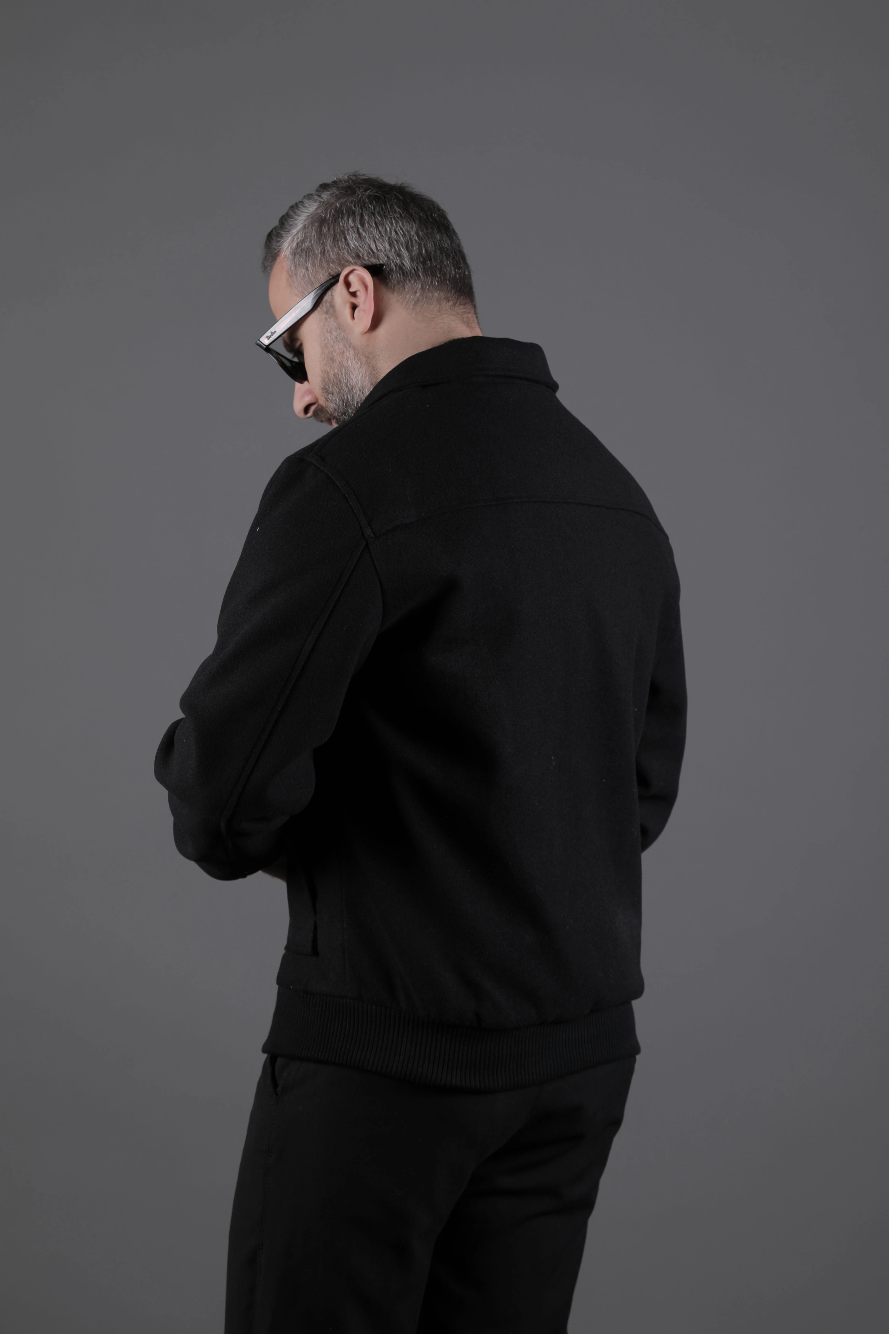 Torba Cepli Ribanalı Erkek Kaşe Kaban Mont - Siyah