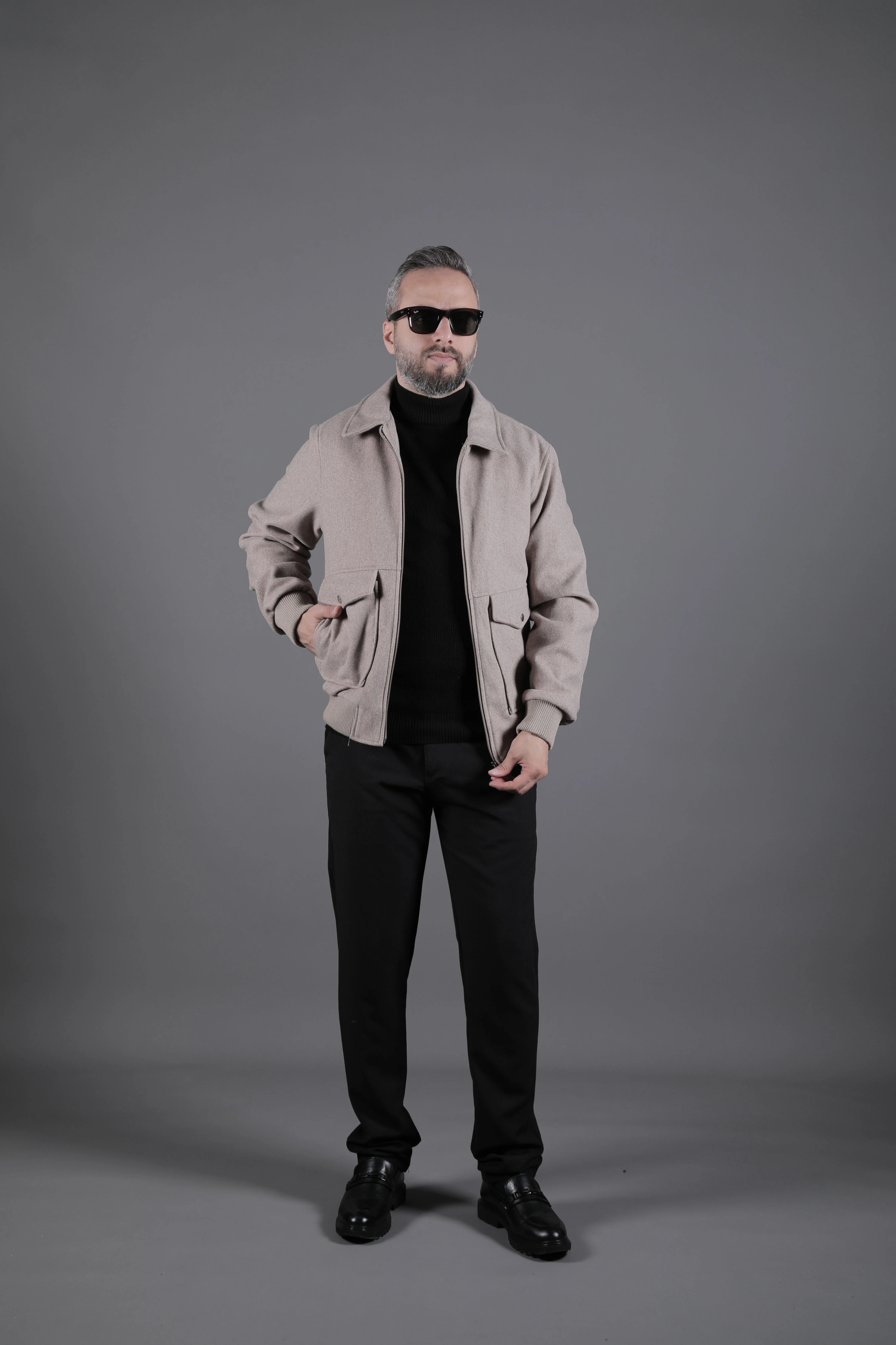 Torba Cepli Ribanalı Erkek Kaşe Kaban Mont - Vizon