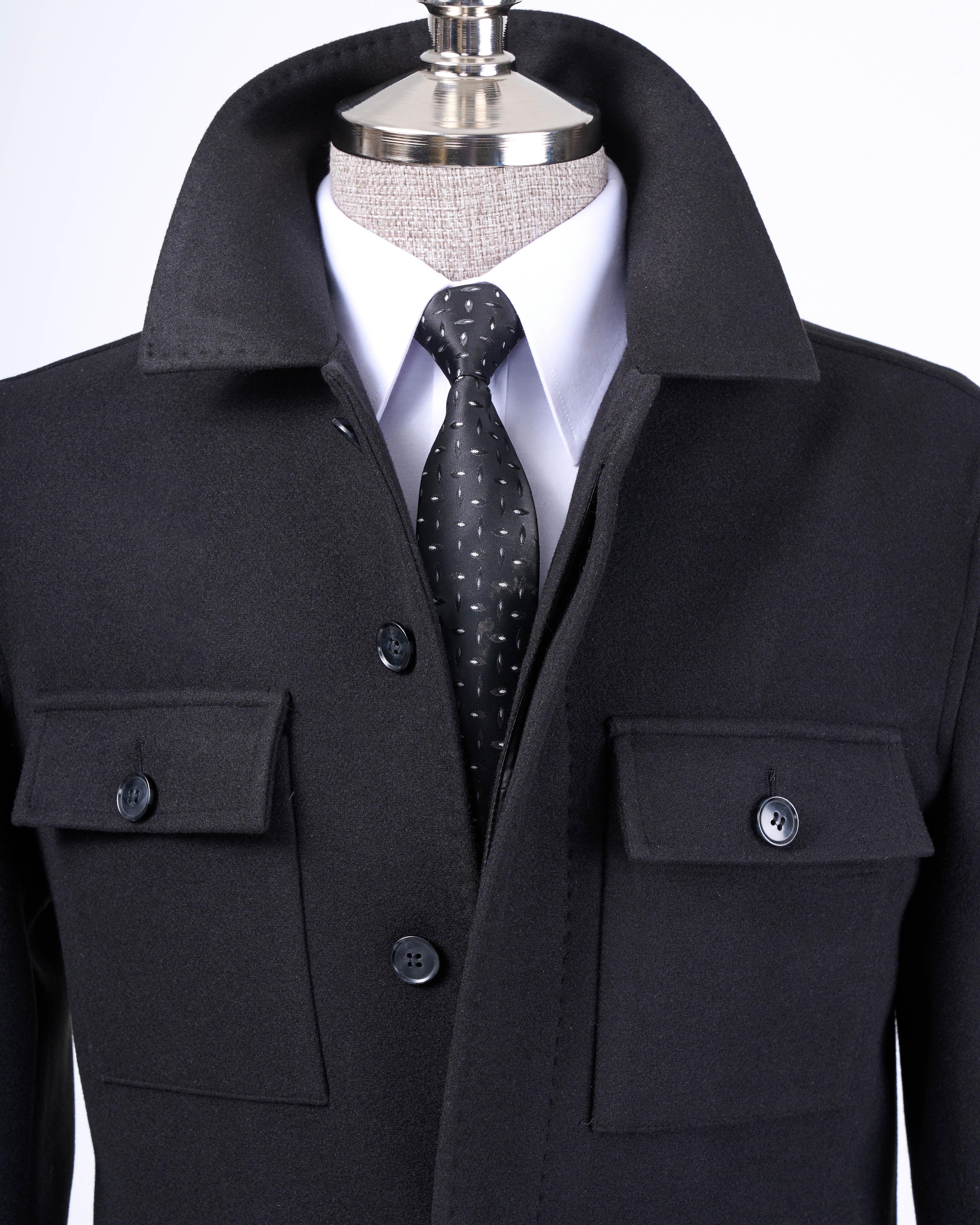 İtalyan Stil Slim Fit Erkek Kaşe Kaban