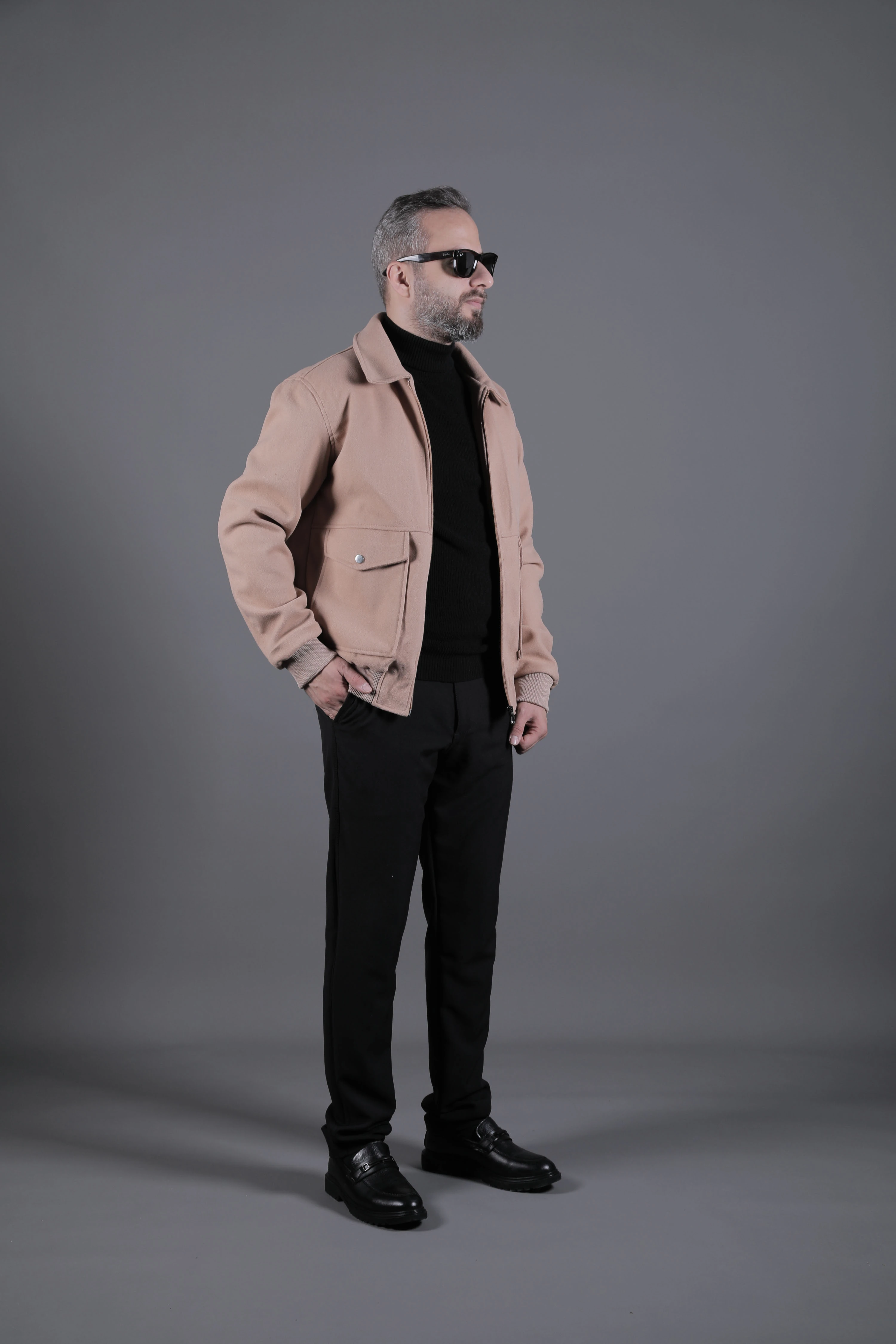 Torba Cepli Ribanalı Erkek Kaşe Kaban Mont - Camel