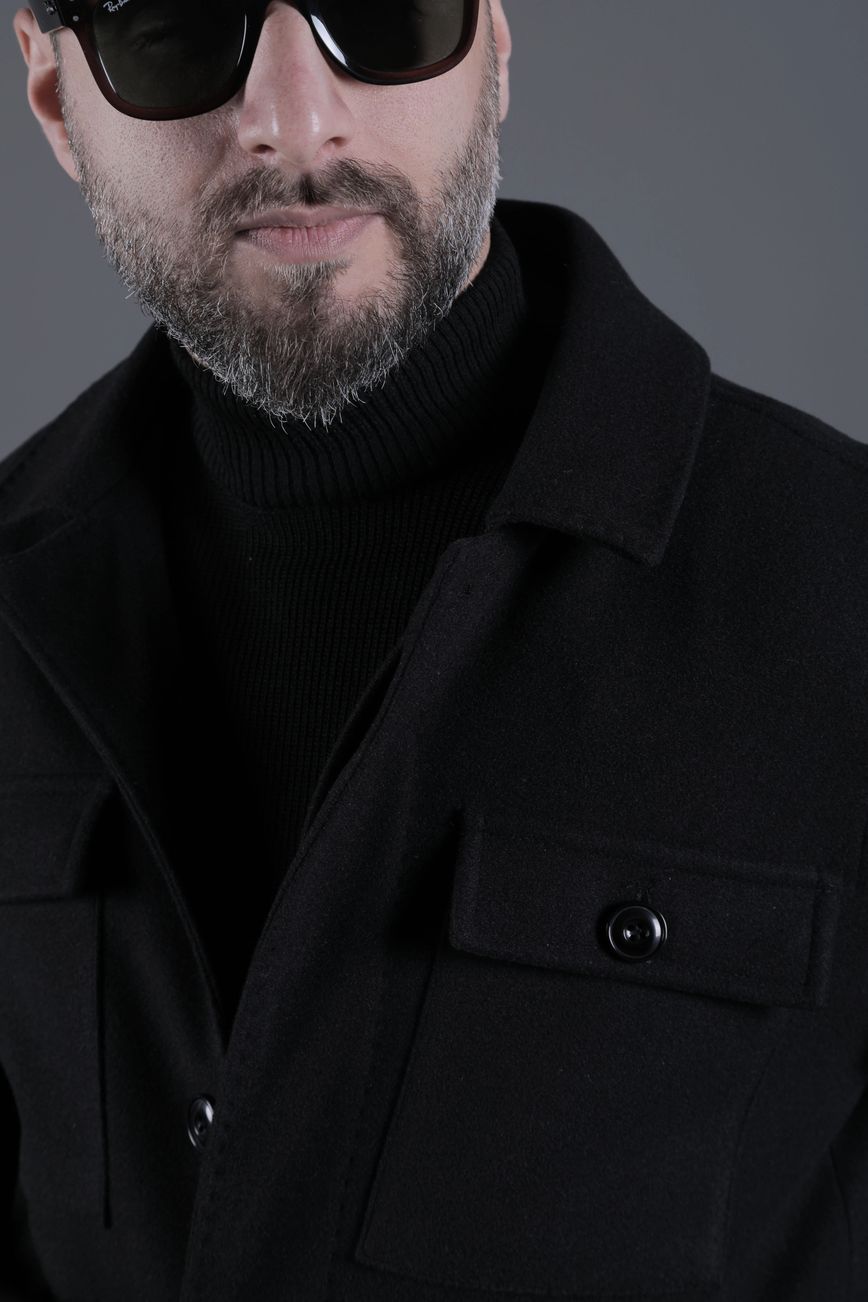 Dikiş Detaylı Erkek Kaşe Kaban Mont