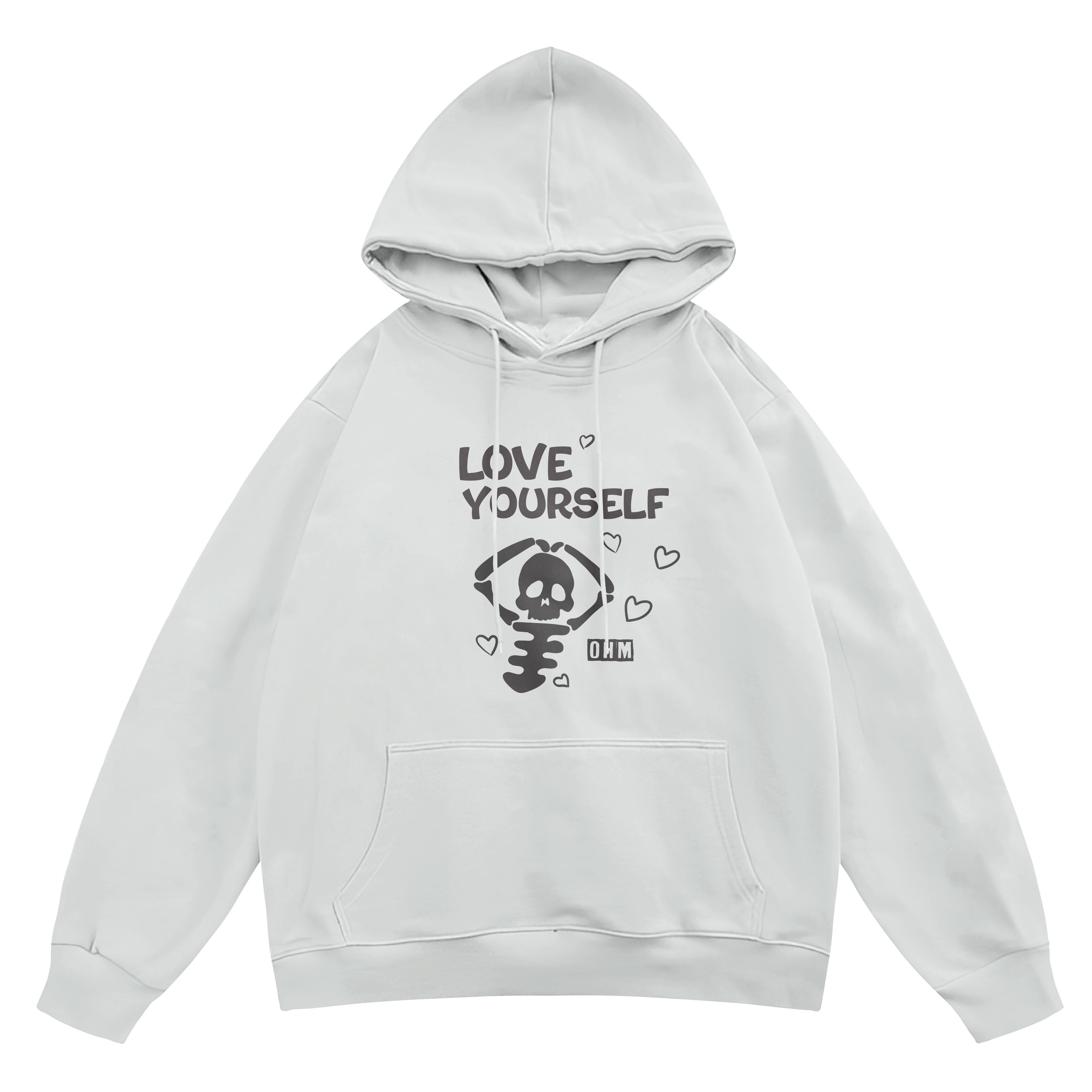 Unisex Love Yourself Baskılı Kapşonlu Sweatshirt Hoodie