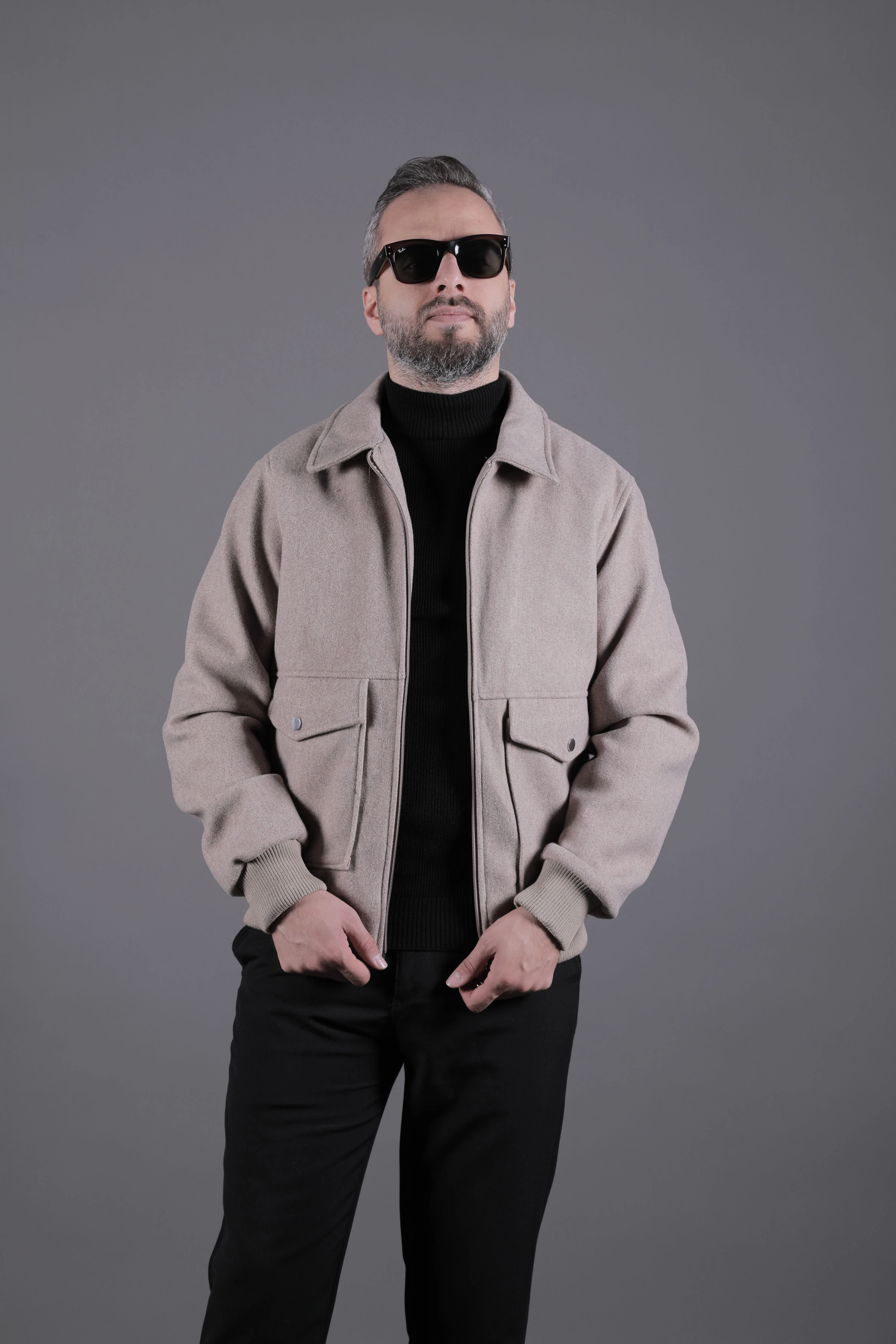 Torba Cepli Ribanalı Erkek Kaşe Kaban Mont - Vizon