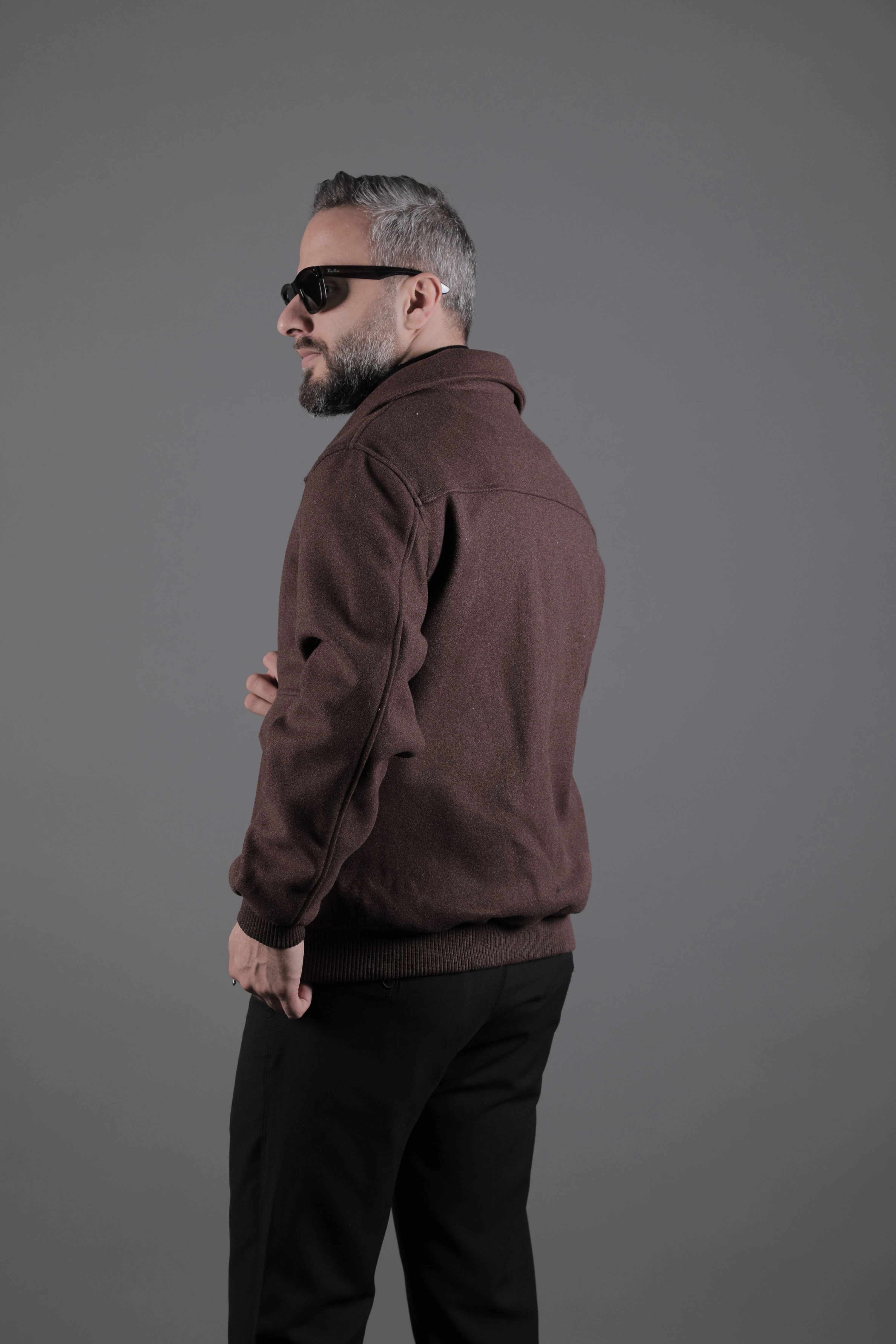 Torba Cepli Ribanalı Erkek Kaşe Kaban Mont - Kahverengi