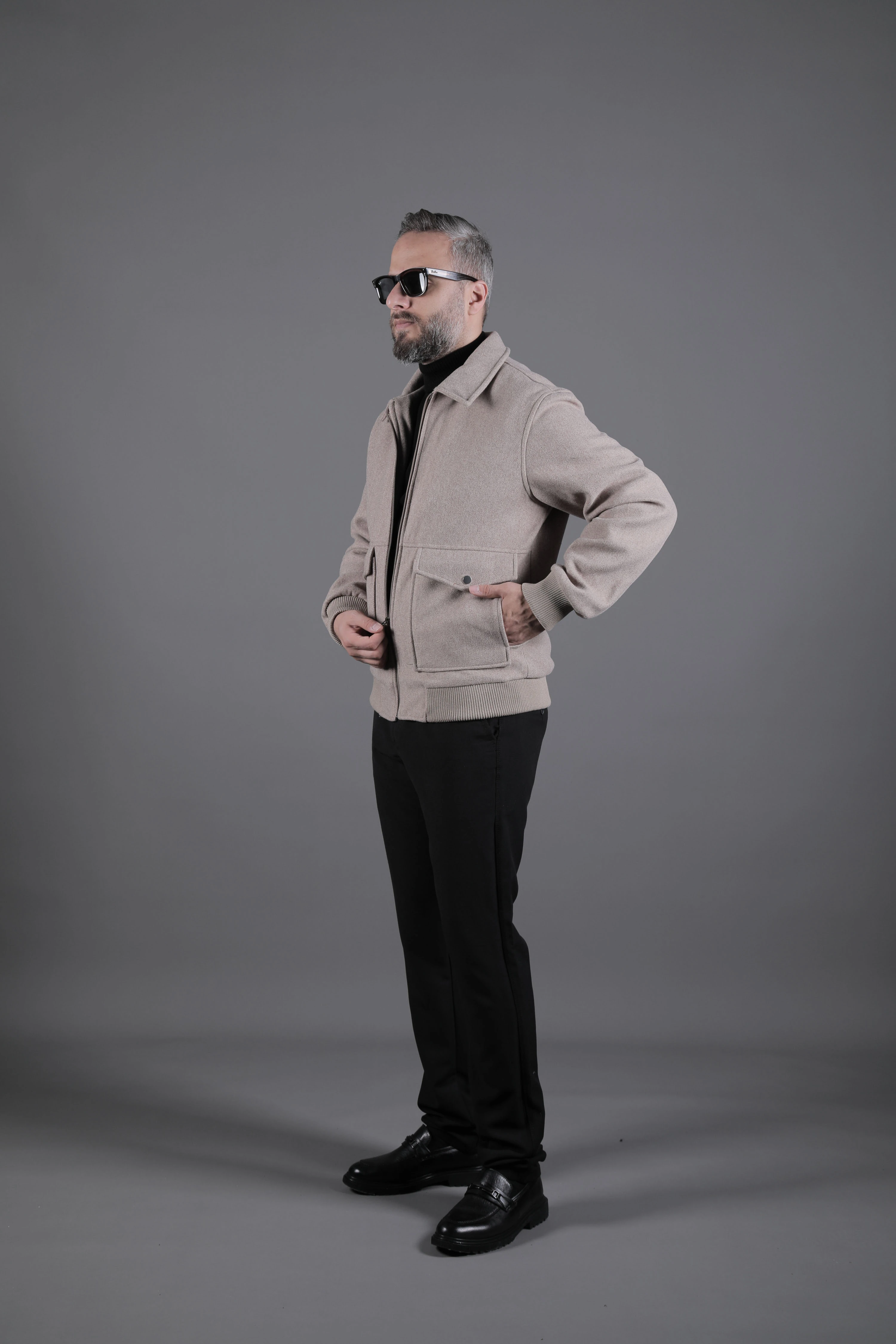 Torba Cepli Ribanalı Erkek Kaşe Kaban Mont - Vizon