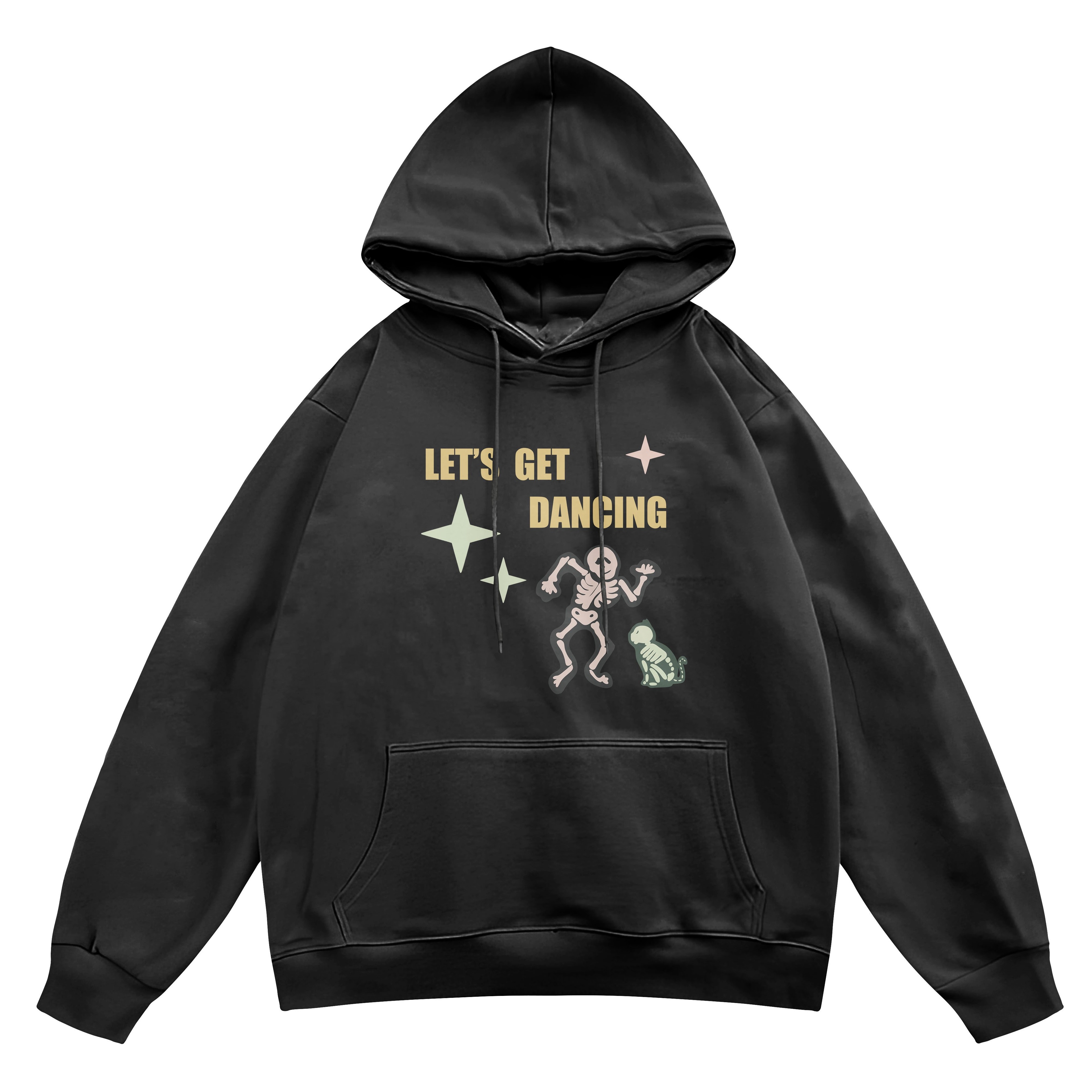 Unisex Lets Get Dancing Baskılı Kapşonlu Sweatshirt Hoodie