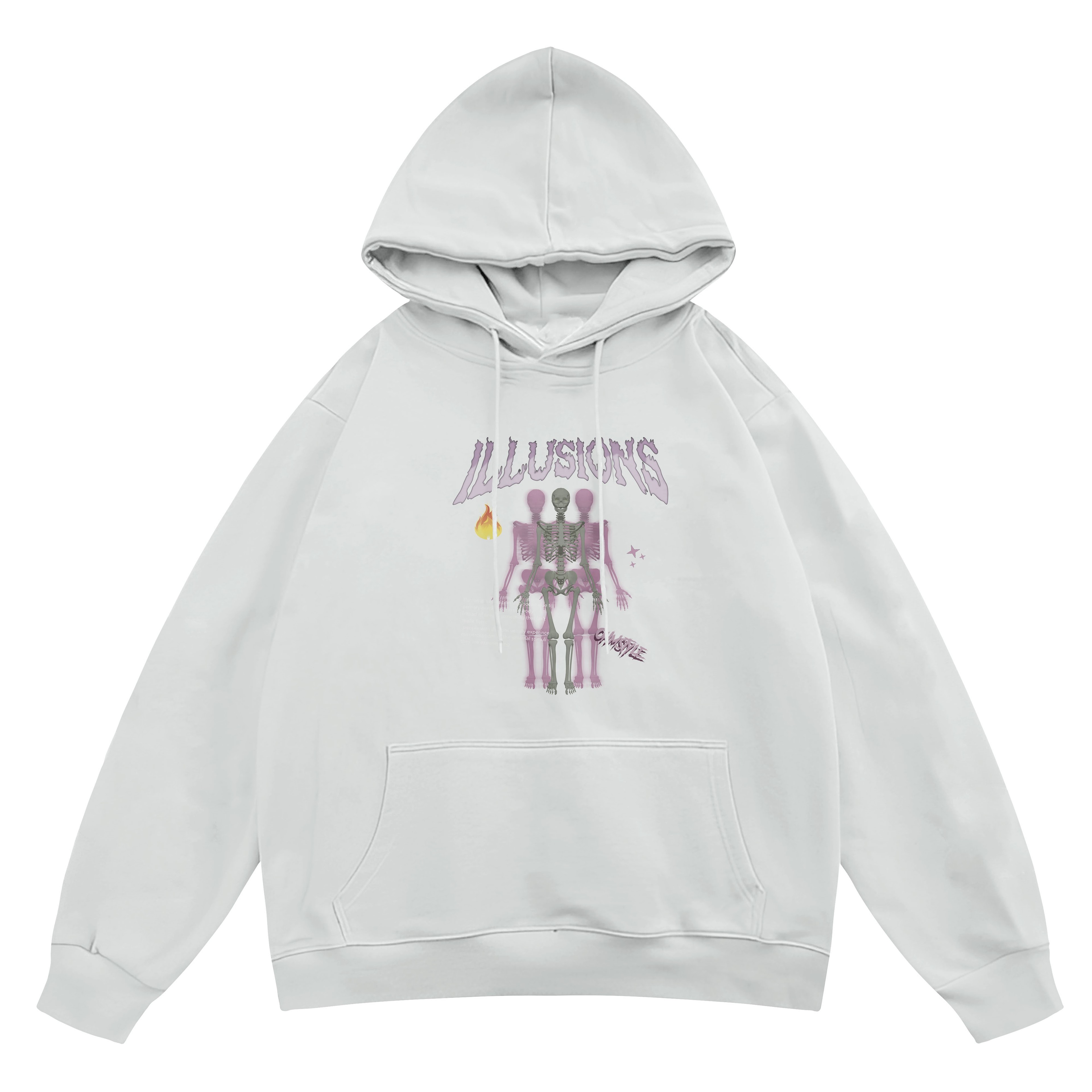 Unisex Illusions Baskılı Kapşonlu Sweatshirt Hoodie